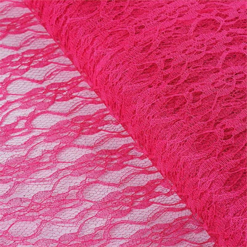 15-Yard Fuchsia Floral Shimmer Lace Tulle Fabric Bolt, 54 Inches Wide