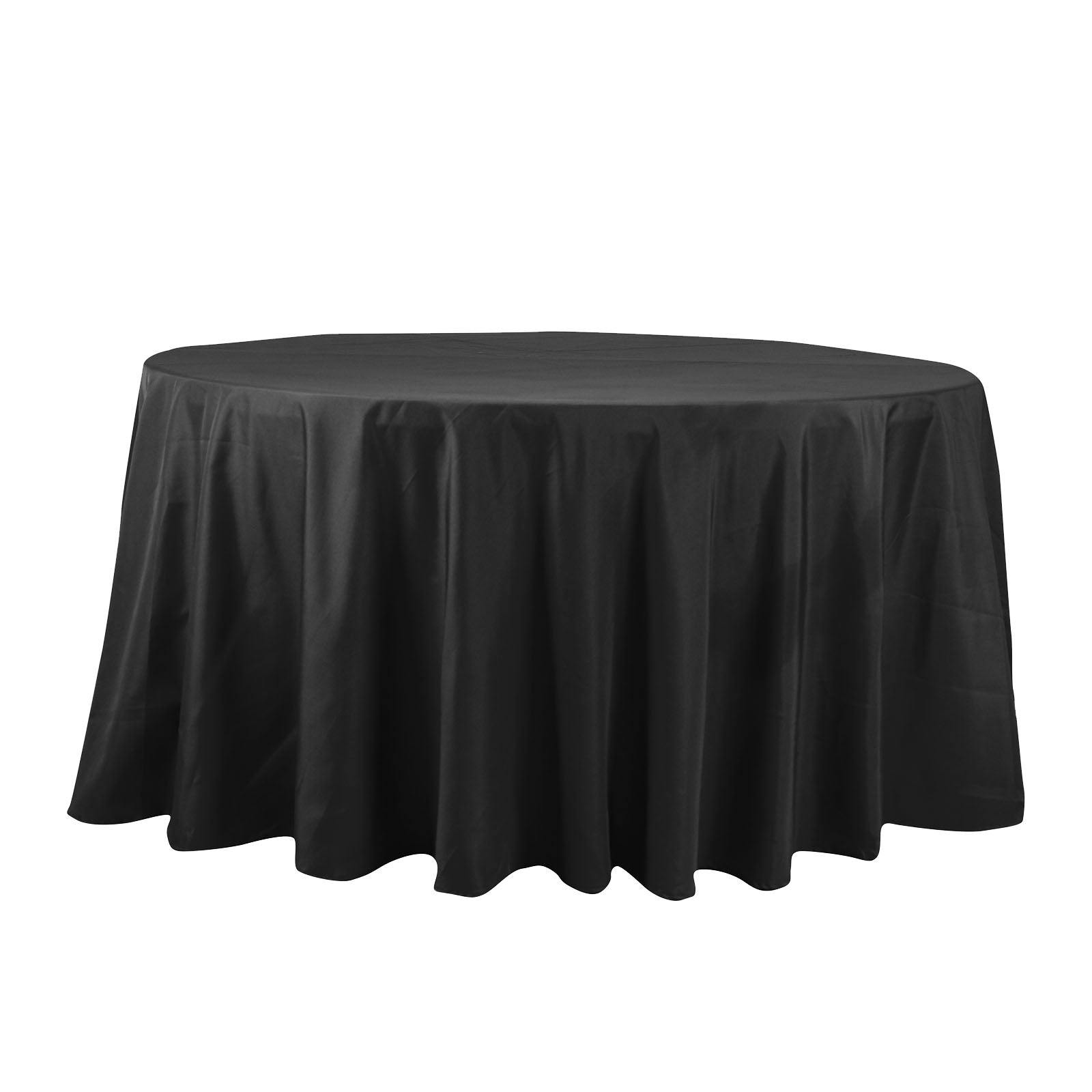 Hot! Seamless Wrinkle-Resistant Black Cotton Blend 132' Round Tablecloth