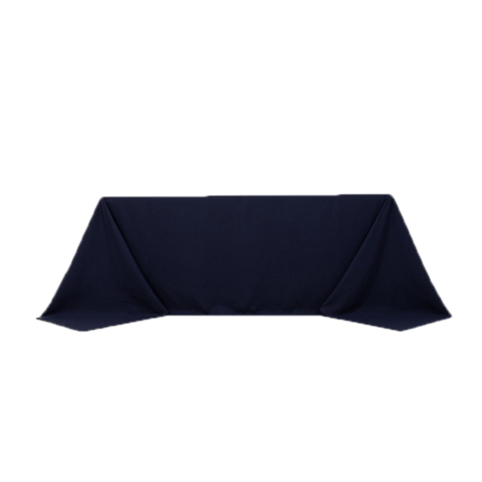 Navy Blue Seamless Wrinkle-Resistant Cotton Blend Rectangle Tablecloth 90x132 - Ideal for Events
