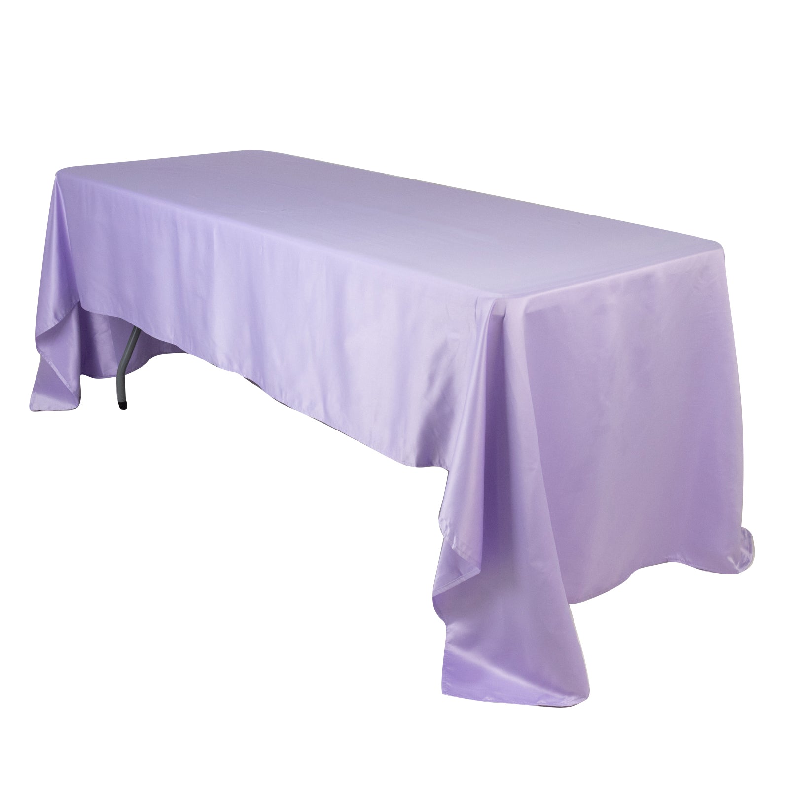 Luxury Lamour Satin Rectangle Tablecloth in Lavender Lilac - Soft & Silk-Like Cover