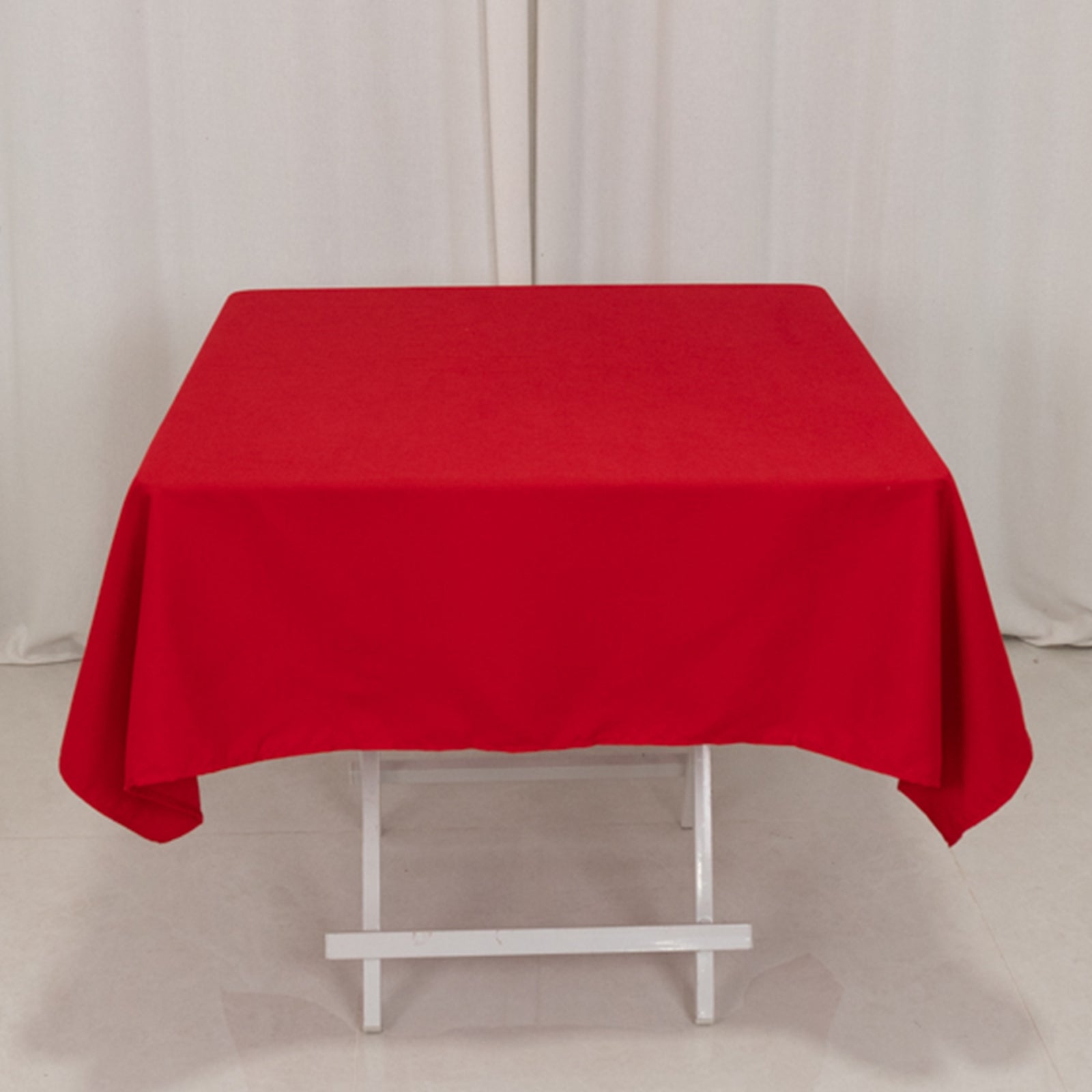 Wrinkle-Resistant Red Cotton Blend 54x54 Square Tablecloth