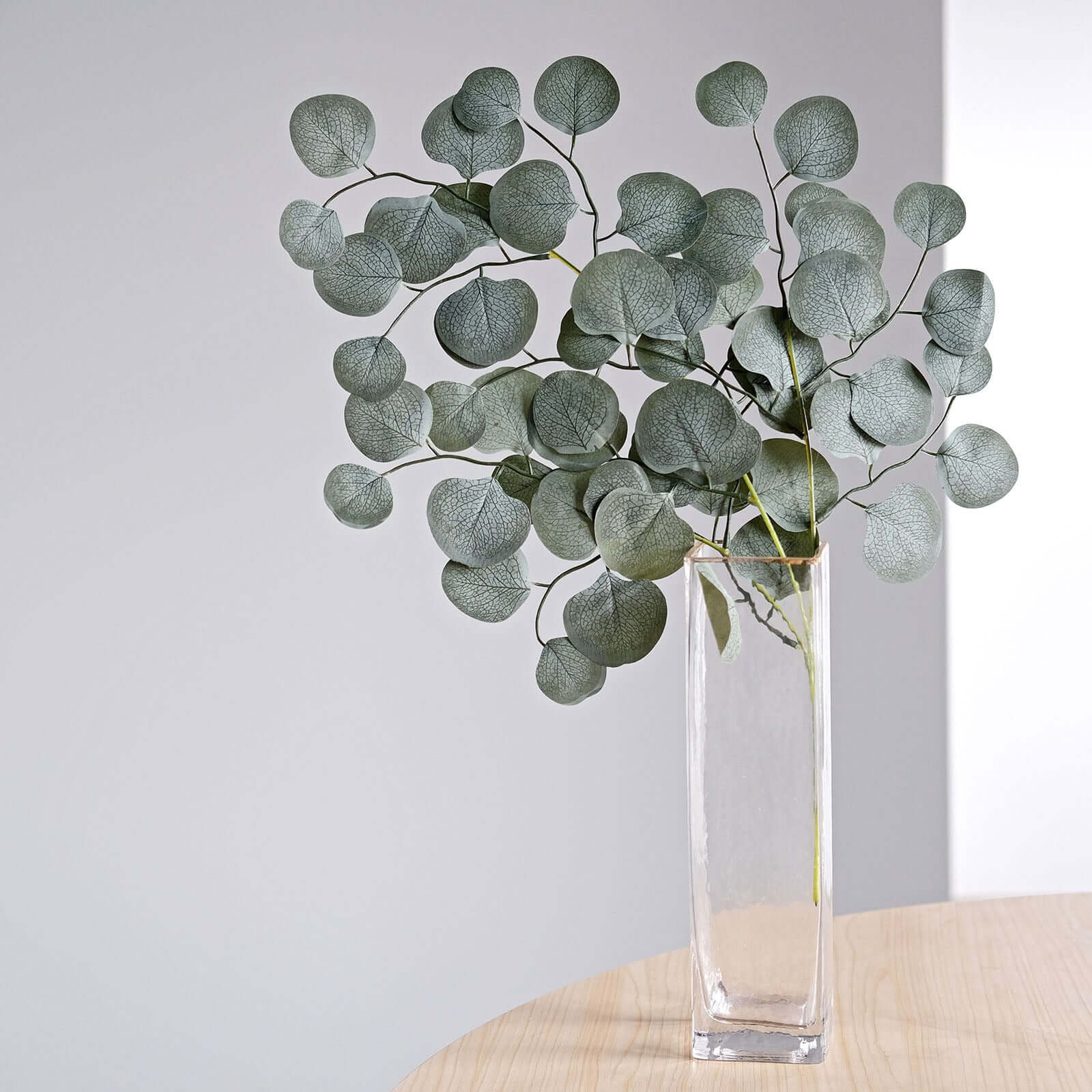 Special Offer! 4-Piece Set of Frosted Green Artificial Silk Eucalyptus Leaf Branches for Decor