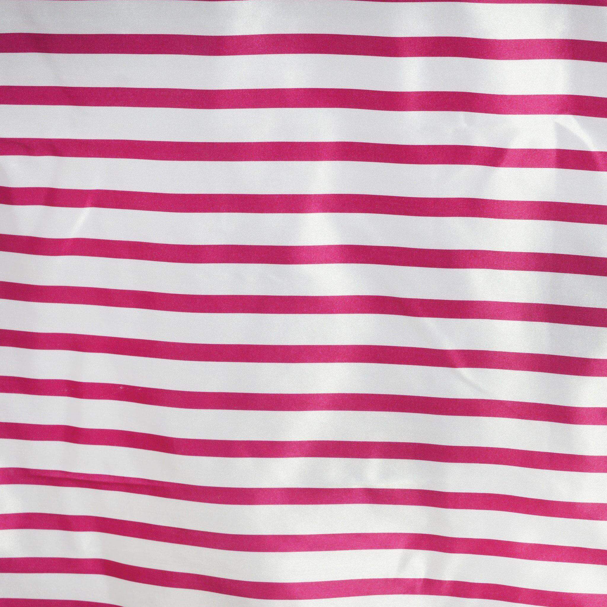 Hot Deal! White/Fuchsia Stripe Satin Rectangle Tablecloth 90x156