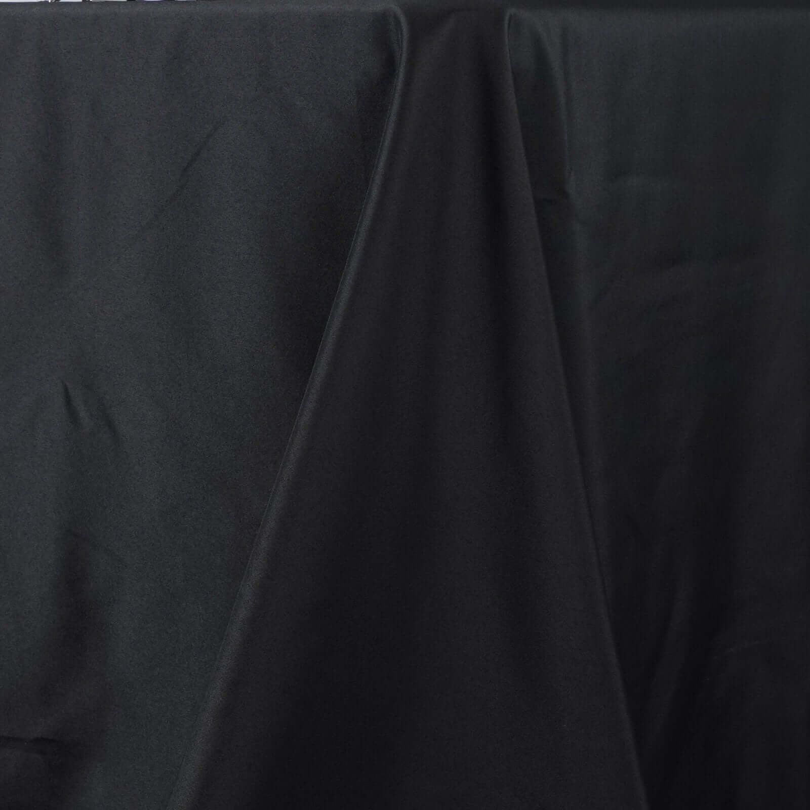 Black High-Performance Seamless Fire-Retardant Premium Polyester 90x156 Rectangular Tablecloth