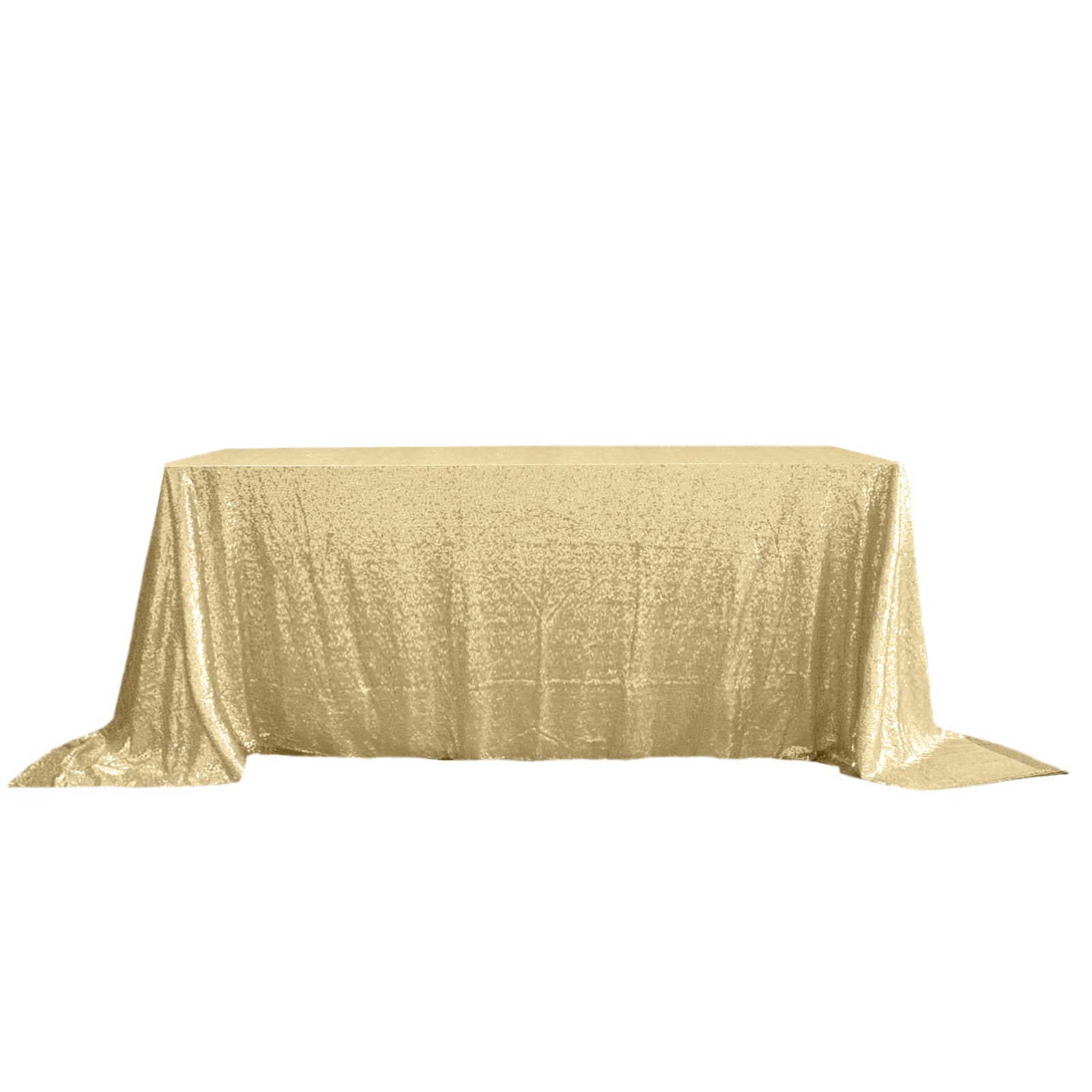 Champagne Seamless Sparkly Sequin Rectangle Tablecloth 90x132