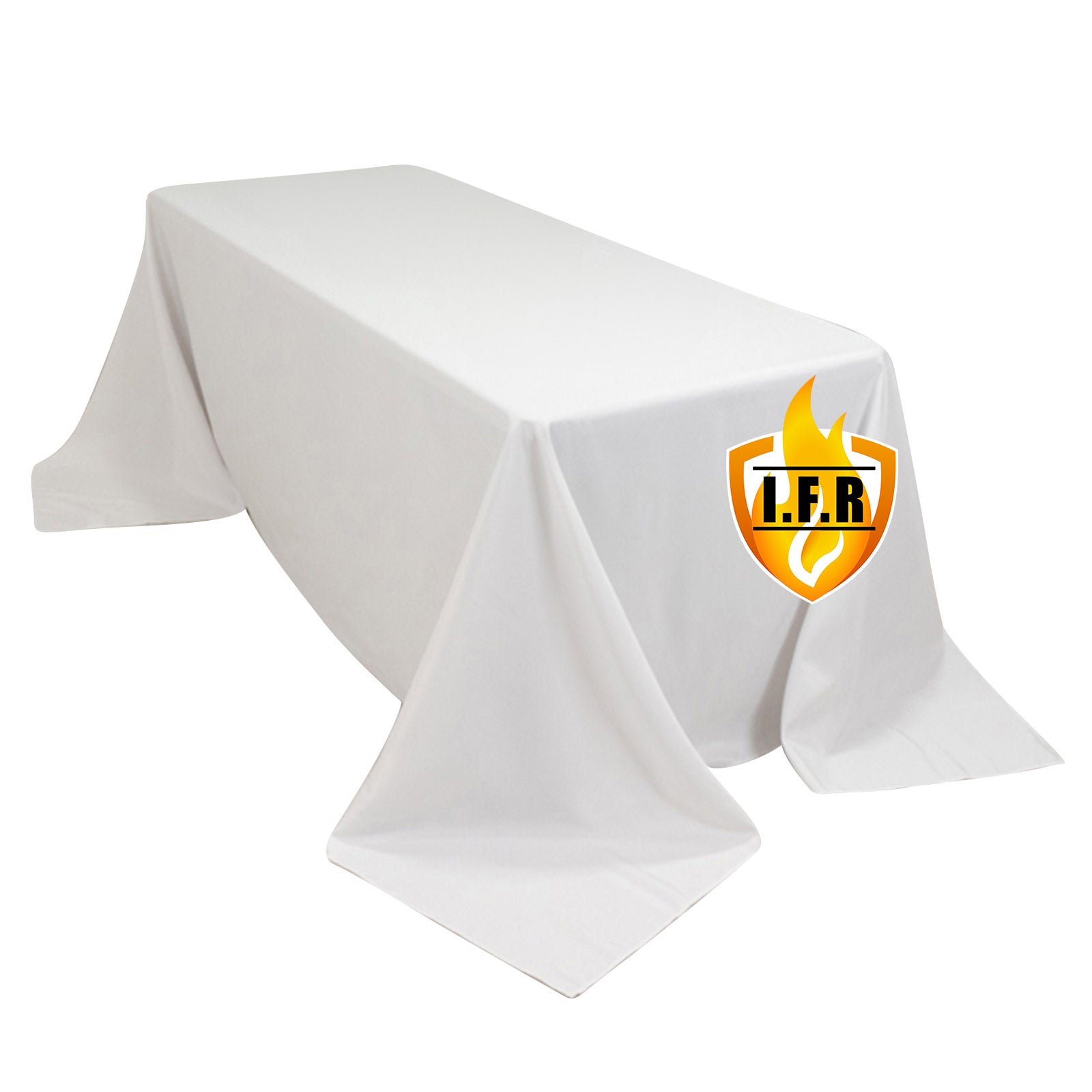 Premium Fire Retardant White Polyester Tablecloth for Large Gatherings - 90x132 Size
