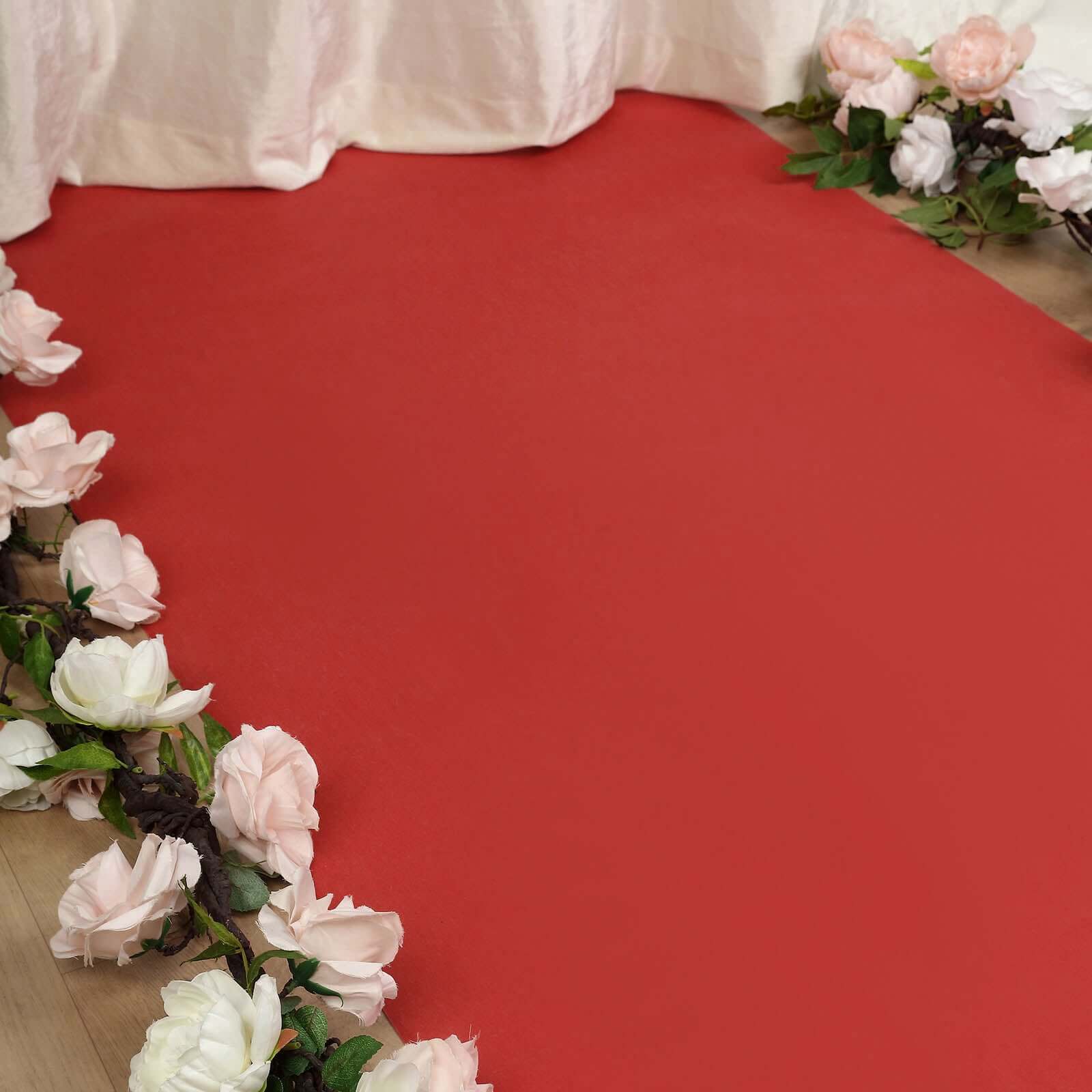 3ft x 100ft High - Quality Red Rayon Carpet Runner for Weddings and Parties