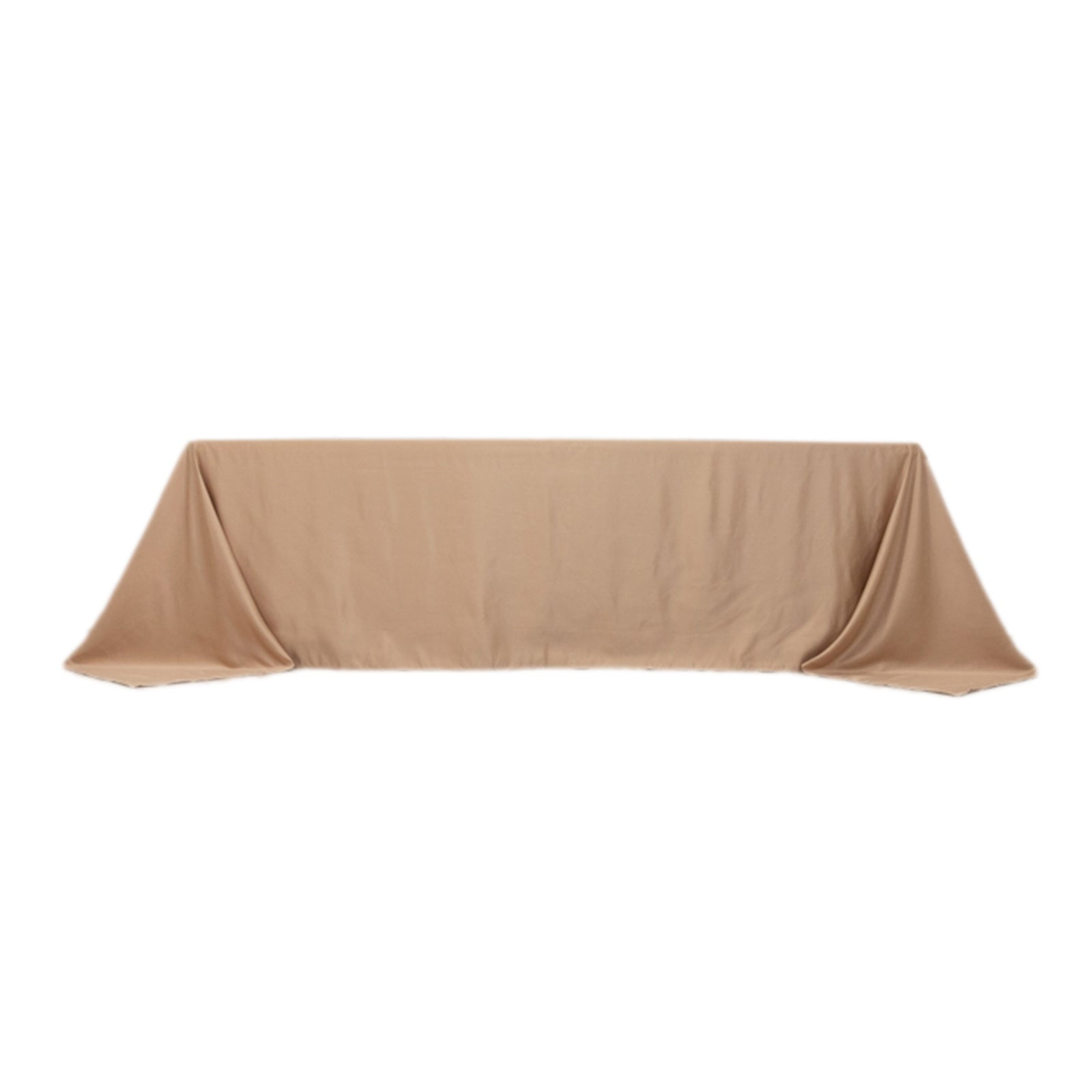 Luxurious Nude Lamour Satin Rectangle Tablecloth 90x156 - Ideal for Events
