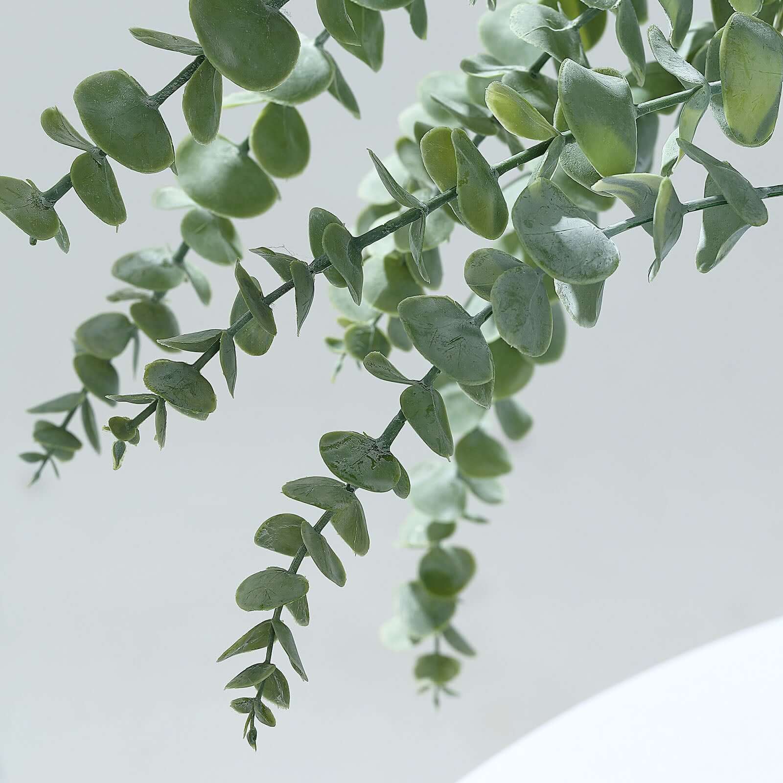 3 Frosted Green Artificial Eucalyptus Bushes - Ideal for DIY Decorations, 30 Inches Long