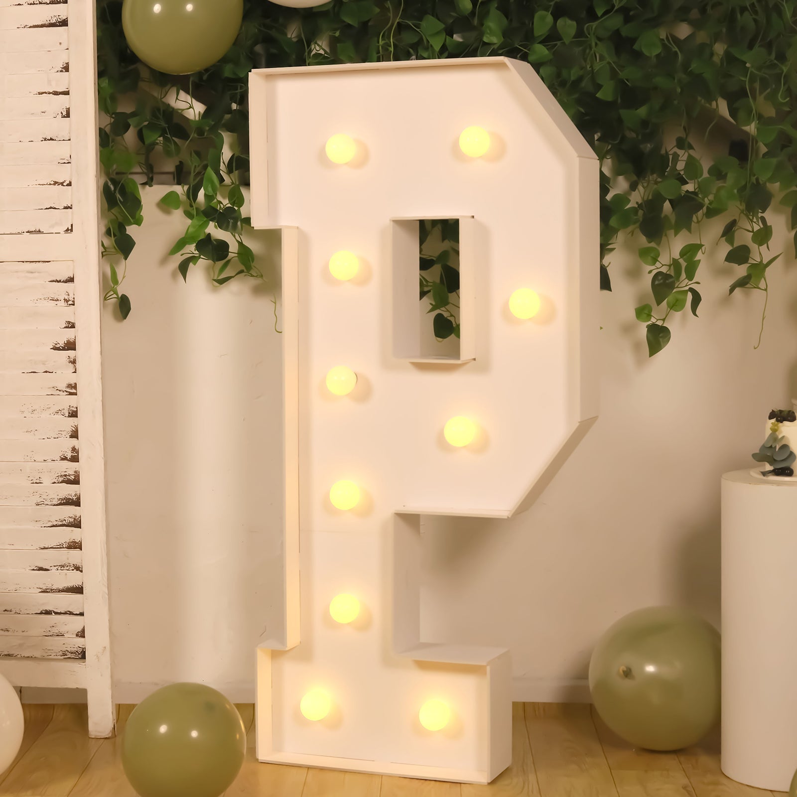 Get This 4ft White Giant LED Marquee Letter P! Warm White LEDs, Foam Board, Glue Gun Included