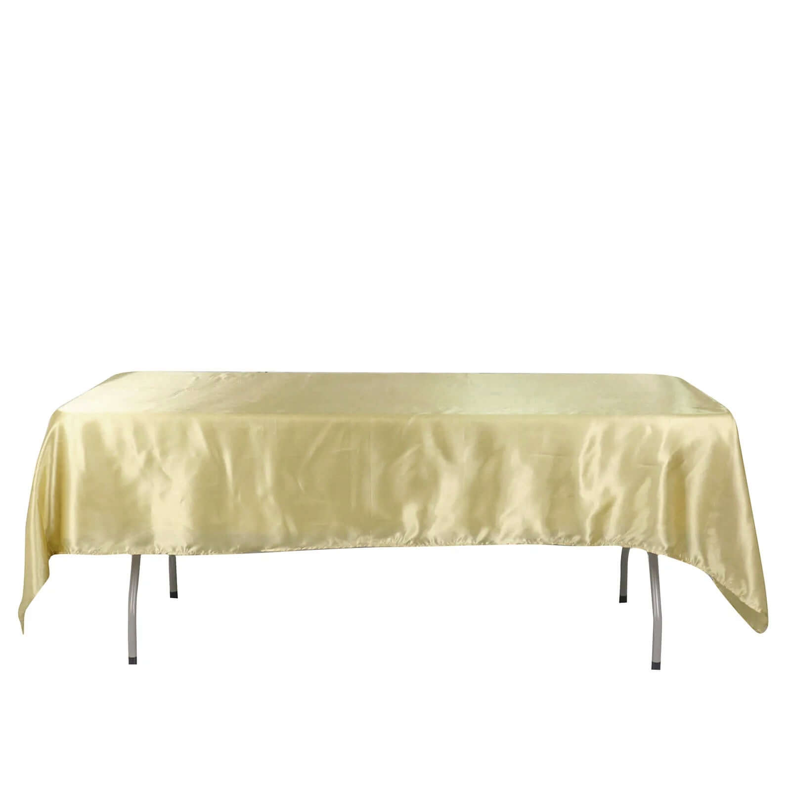 Champagne Satin Rectangular 60x102 Tablecloth - Lustrous & Stain-Resistant