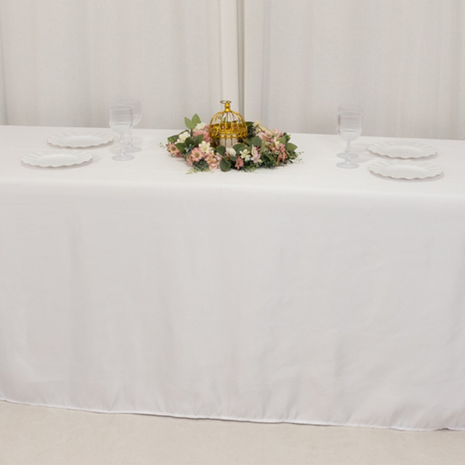 Luxury White Lamour Satin Rectangle Tablecloth 90x156 - Ideal for Stylish Events