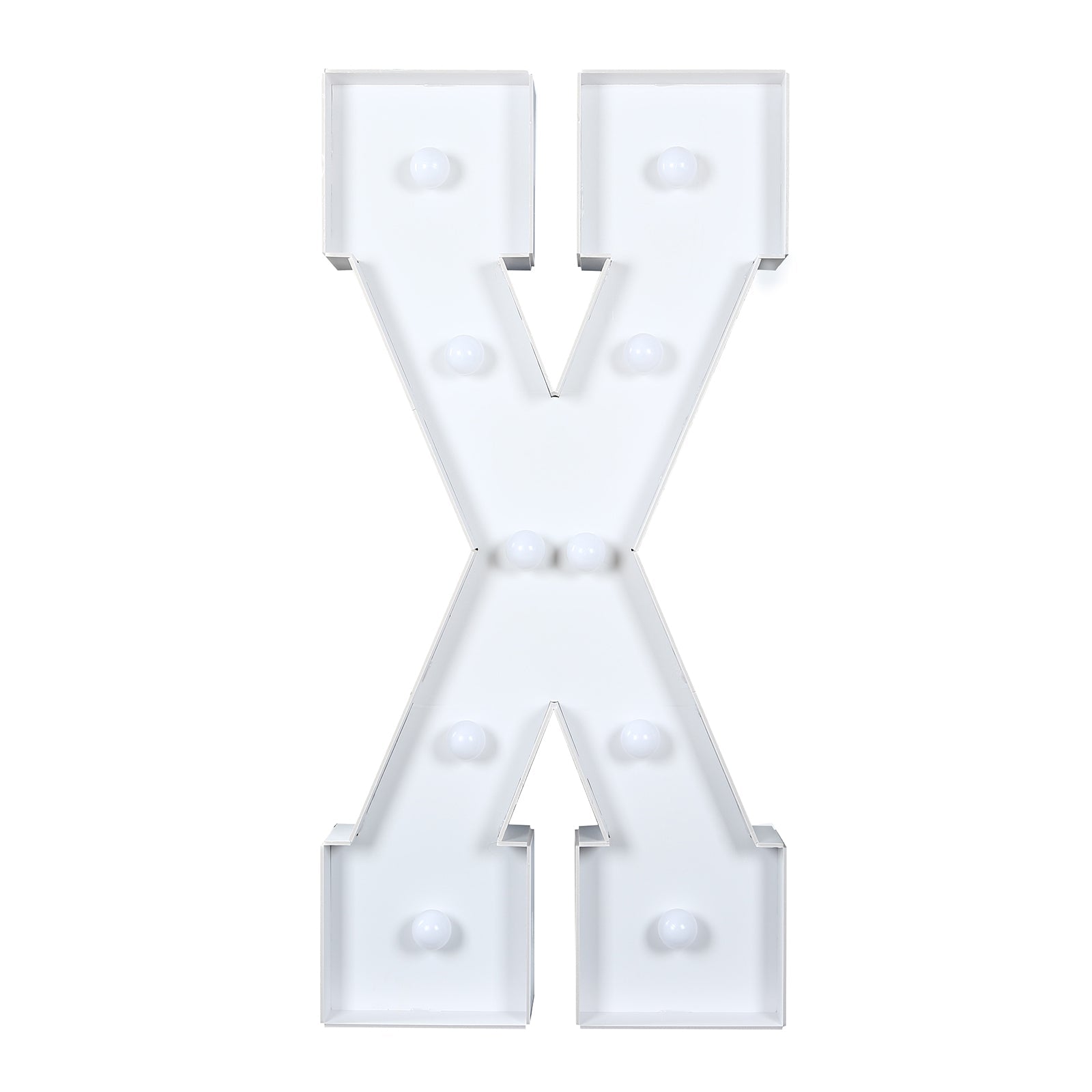 4ft White Giant LED Marquee Light-Up Letter X with 10 Warm White Battery-Operated LEDs, Glue Gun & Sticks - Ideal Decor