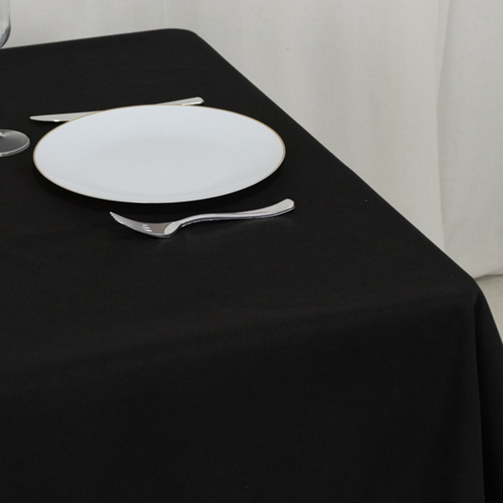 Black 54x54 Cotton Blend Square Table Overlay - Wrinkle-Resistant for Modern Tables