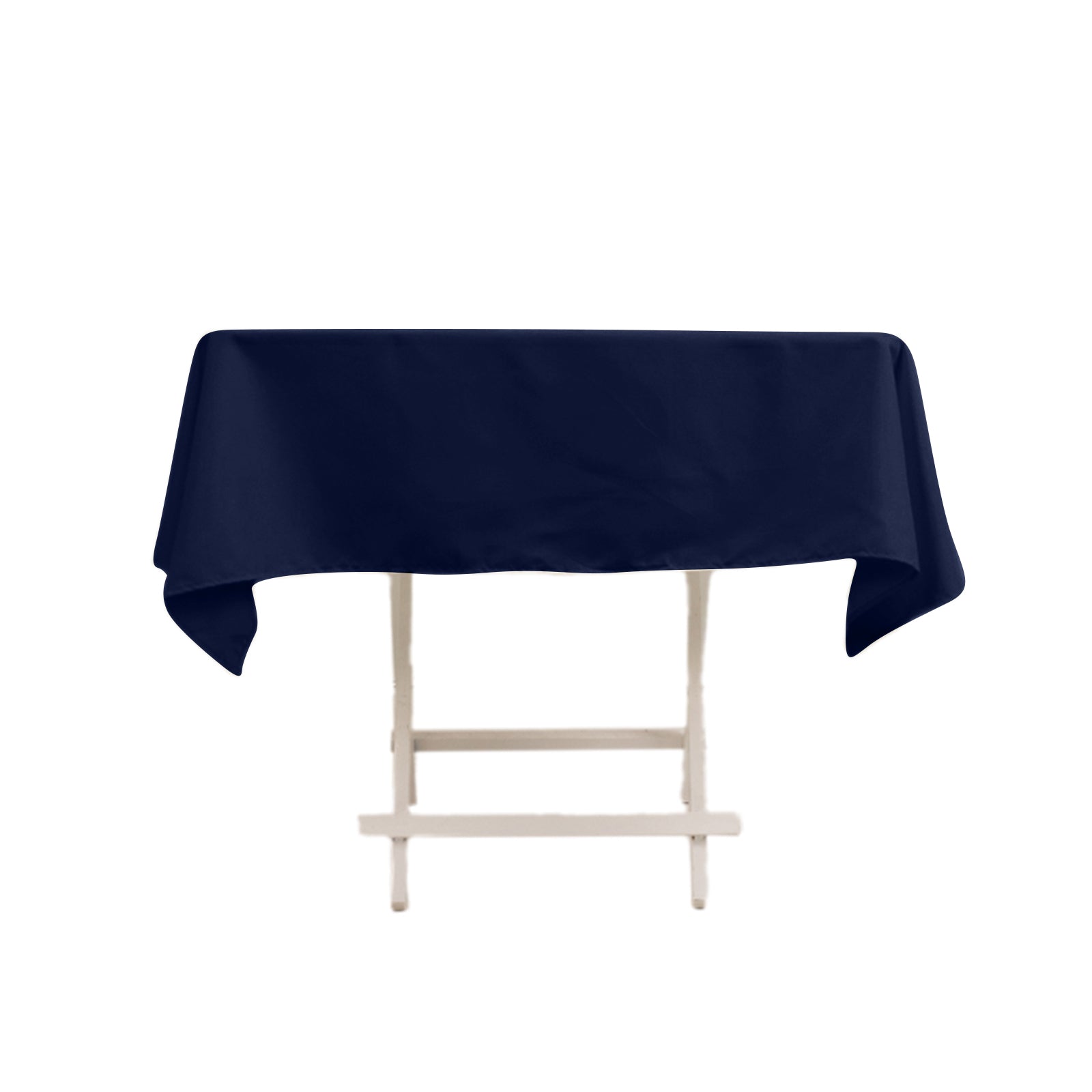 Wrinkle-Resistant Navy Blue Cotton Blend 54x54 Square Table Cover