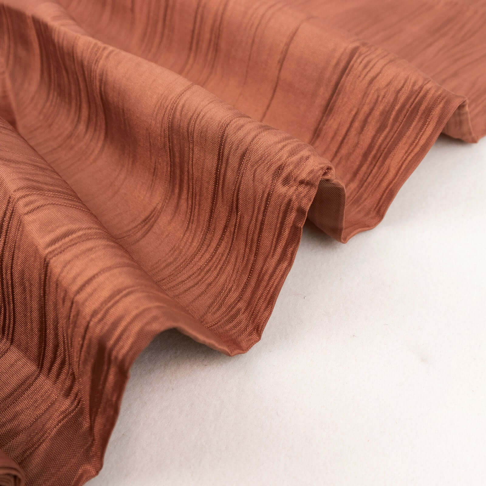10 Yards of 54-Inch Wide Terracotta (Rust) High-Quality Accordion Crinkle Taffeta Fabric Bolt