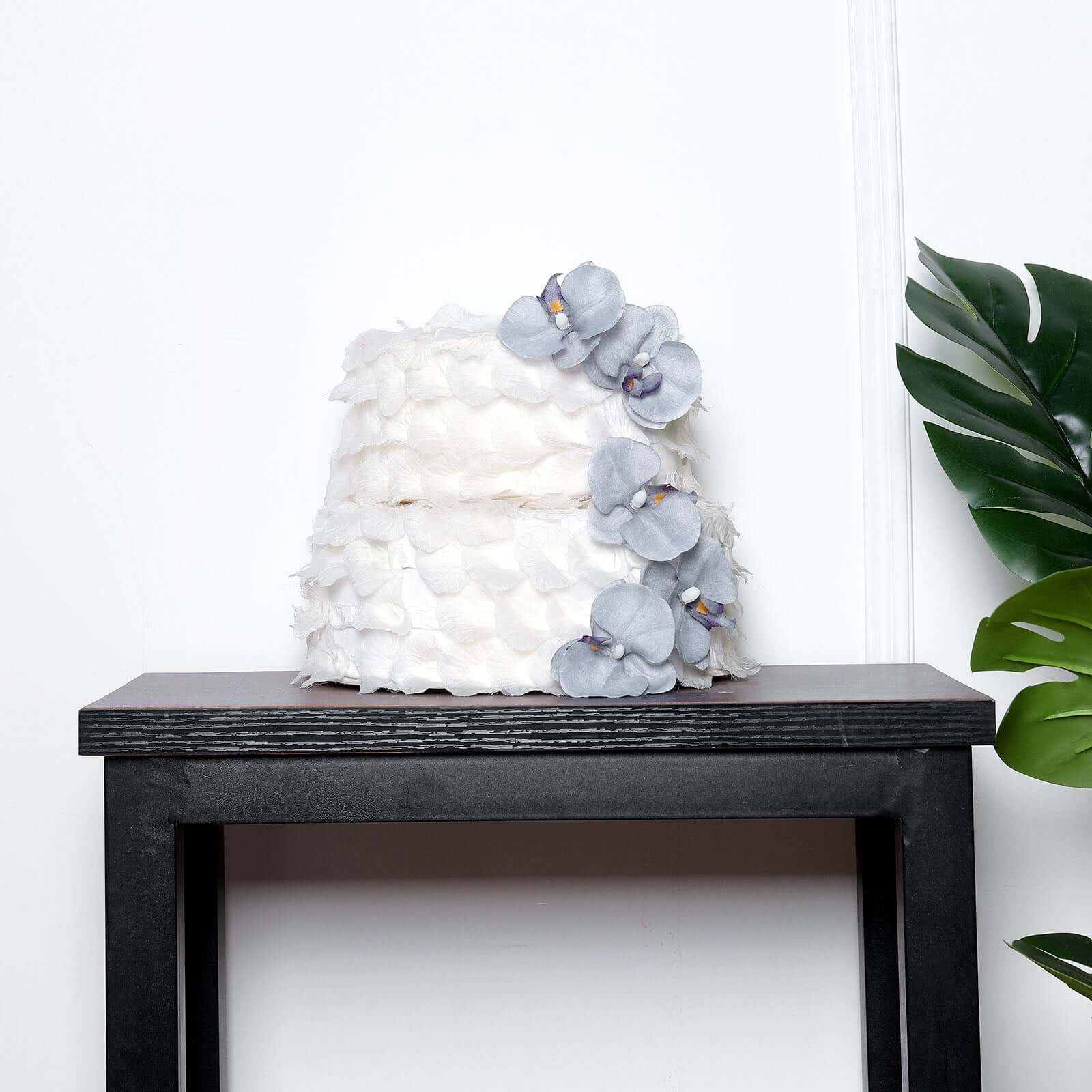 Hot! 20 Silk Artificial Charcoal Gray Orchid Flower Heads for DIY Decor