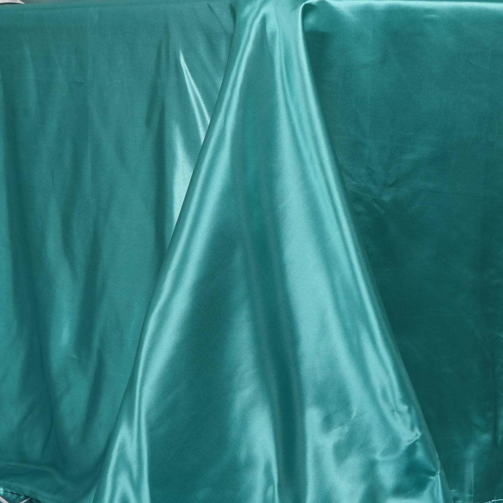 Hot Deal! Seamless Turquoise Satin Rectangular 90x132 Tablecloth for Various Events