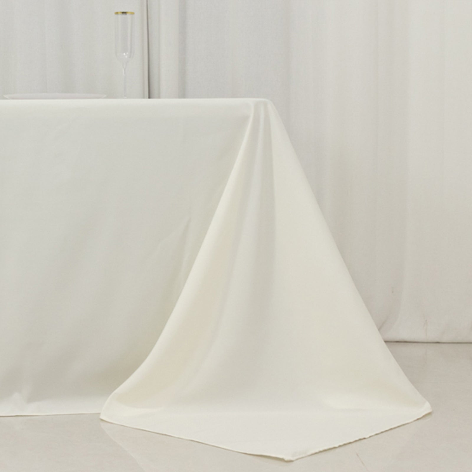 Ivory High - Performance Seamless Fire - Retardant Premium Polyester 90x156 Rectangular Tablecloth