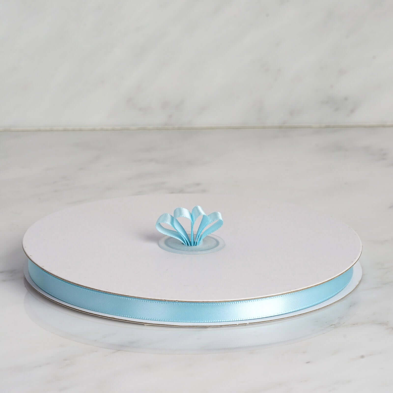 Amazing Baby Blue Single Face Decorative Satin Ribbon - 3/8 Inch Wide, 100 Yards Long
