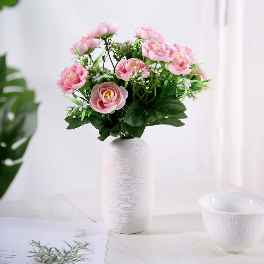 Hot Deal! 4 Pink Artificial Silk Peony Flower Bouquets