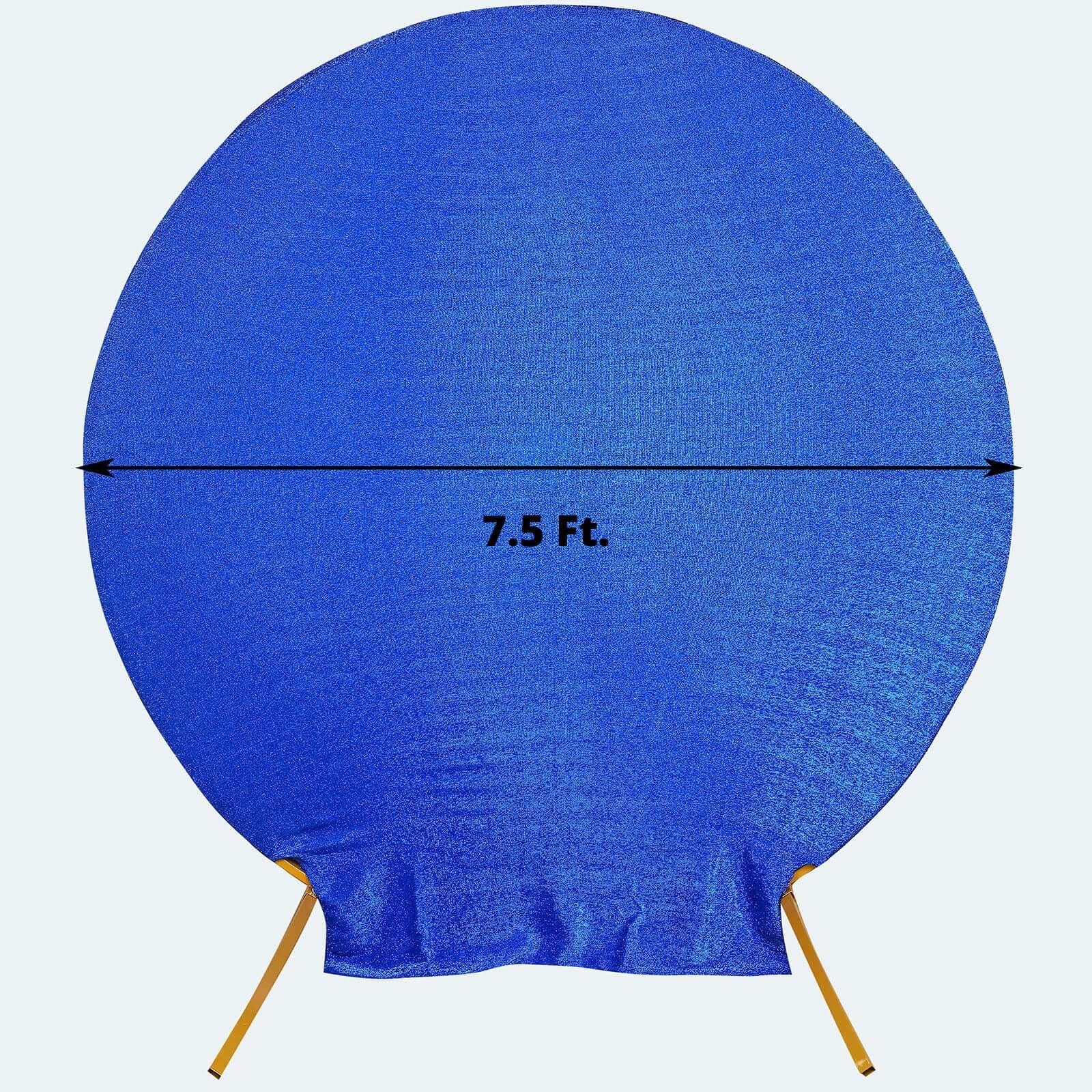 Hot Deal! 7.5ft Royal Blue Metallic Shimmer Tinsel Spandex 2-Sided Wedding Arch Photo Backdrop