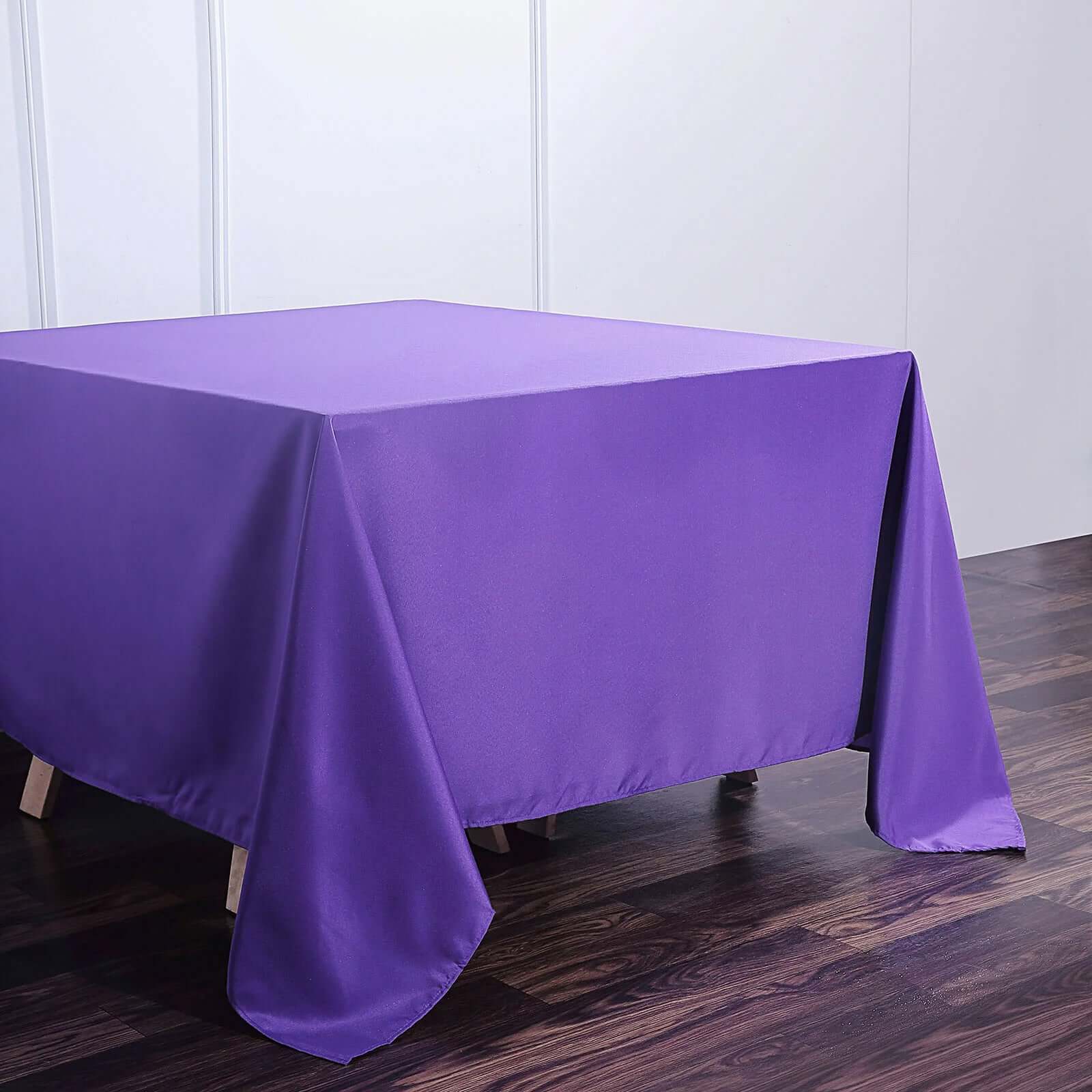 Premium Purple 90x90 Polyester Square Tablecloth - Wrinkle-Free & Durable for Events