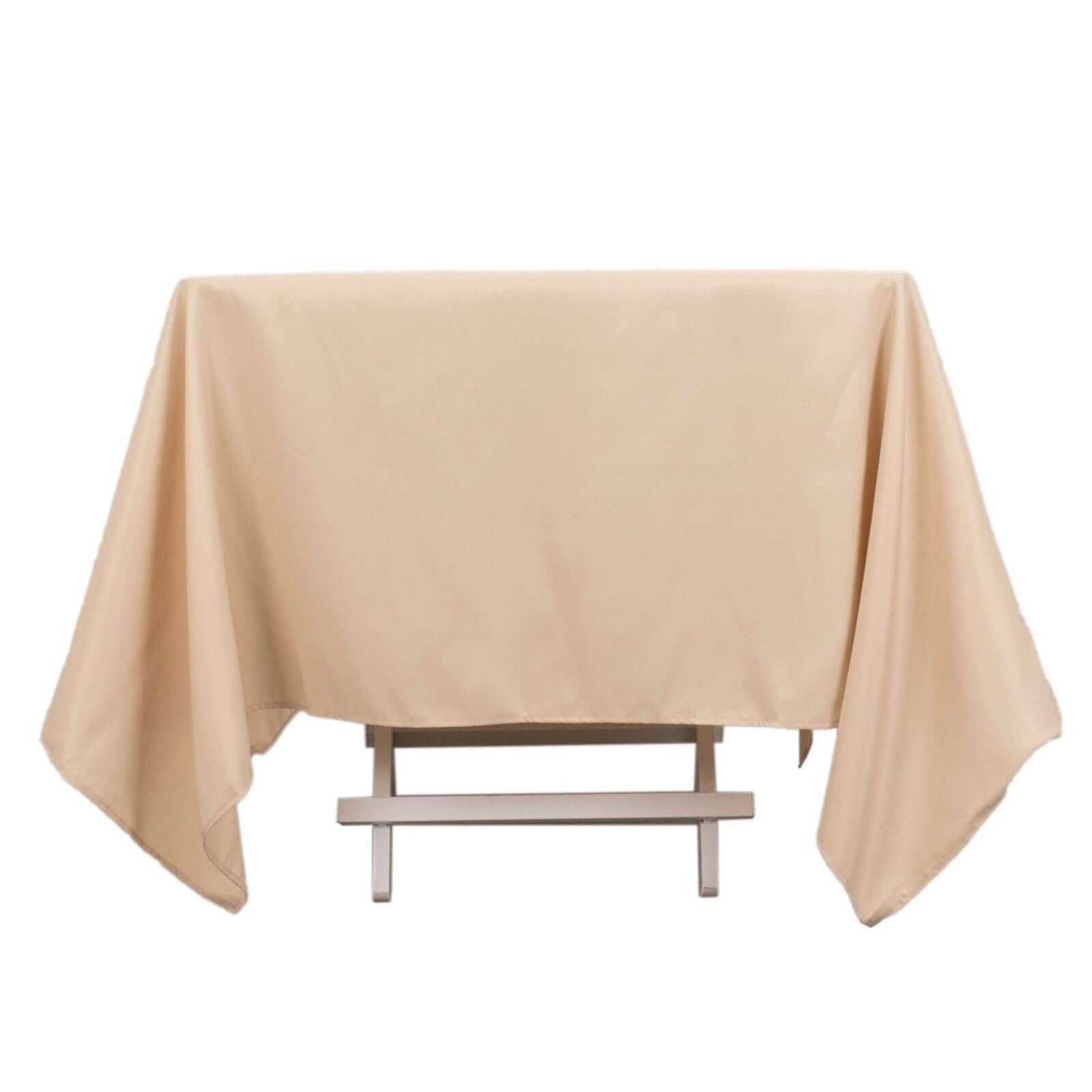 Exclusive Beige 70x70 220GSM Wrinkle-Resistant Polyester Square Tablecloth