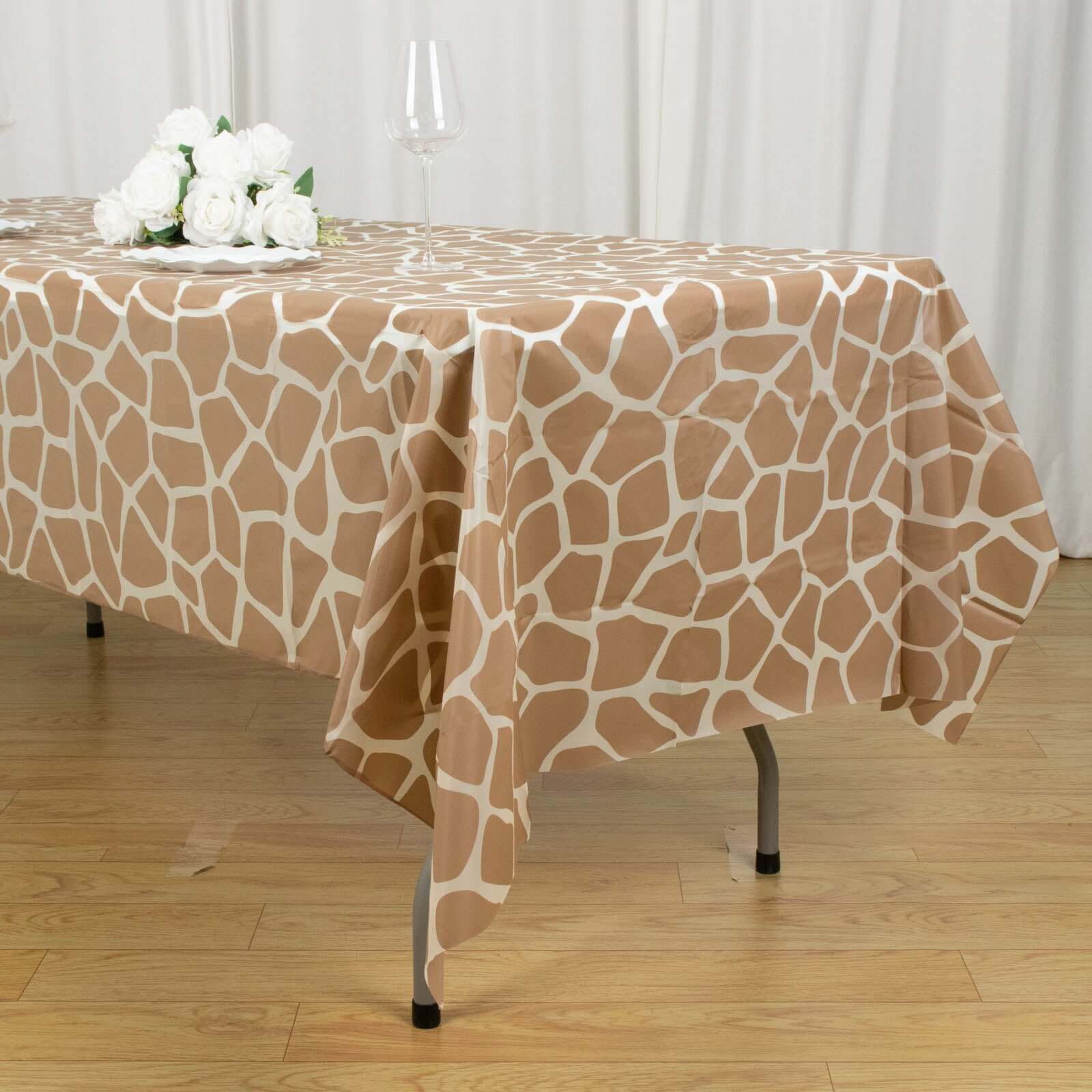 5-Pack Disposable PVC Animal Theme Rectangle Table Covers - Perfect for Safari Parties
