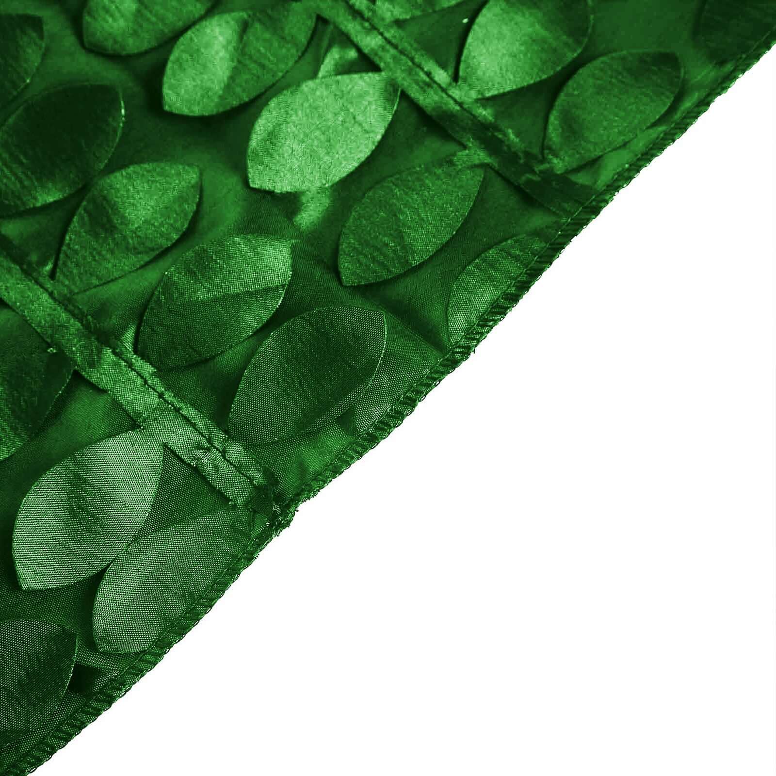 Exclusive Green Taffeta Rectangle Tablecloth with 3D Leaf Petal Design, 90x132