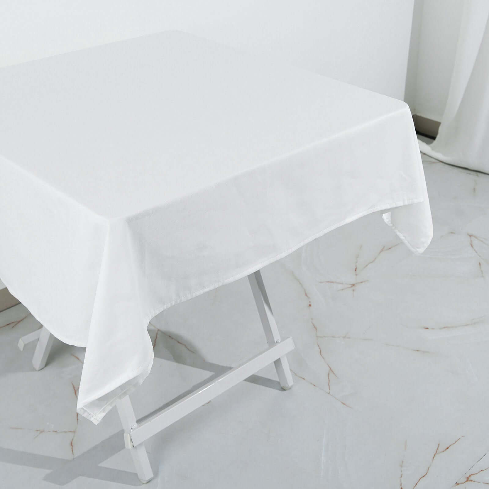 Get This Elegant 100% Cotton 54x54 Square White Tablecloth - Soft & Breathable