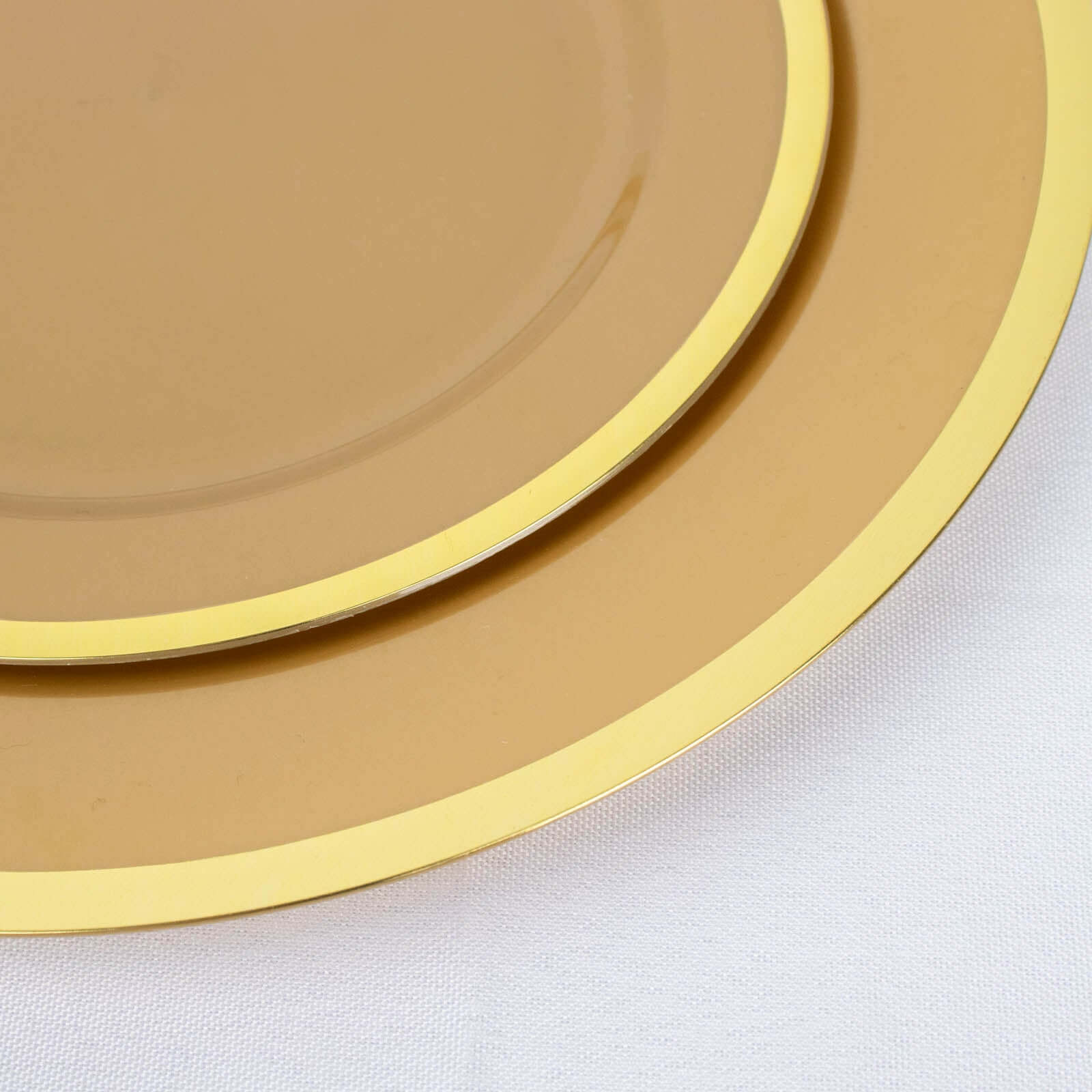 Hot Deal! 10-Pack Gold Plastic 10-Inch Disposable Dinner Plates for Special Events