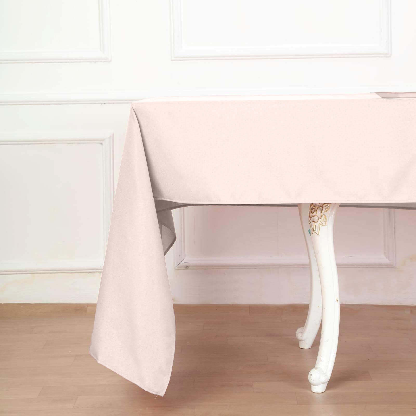Stylish and Durable Blush Polyester Rectangle Tablecloth, 60x102 - Perfect for Any Occasion
