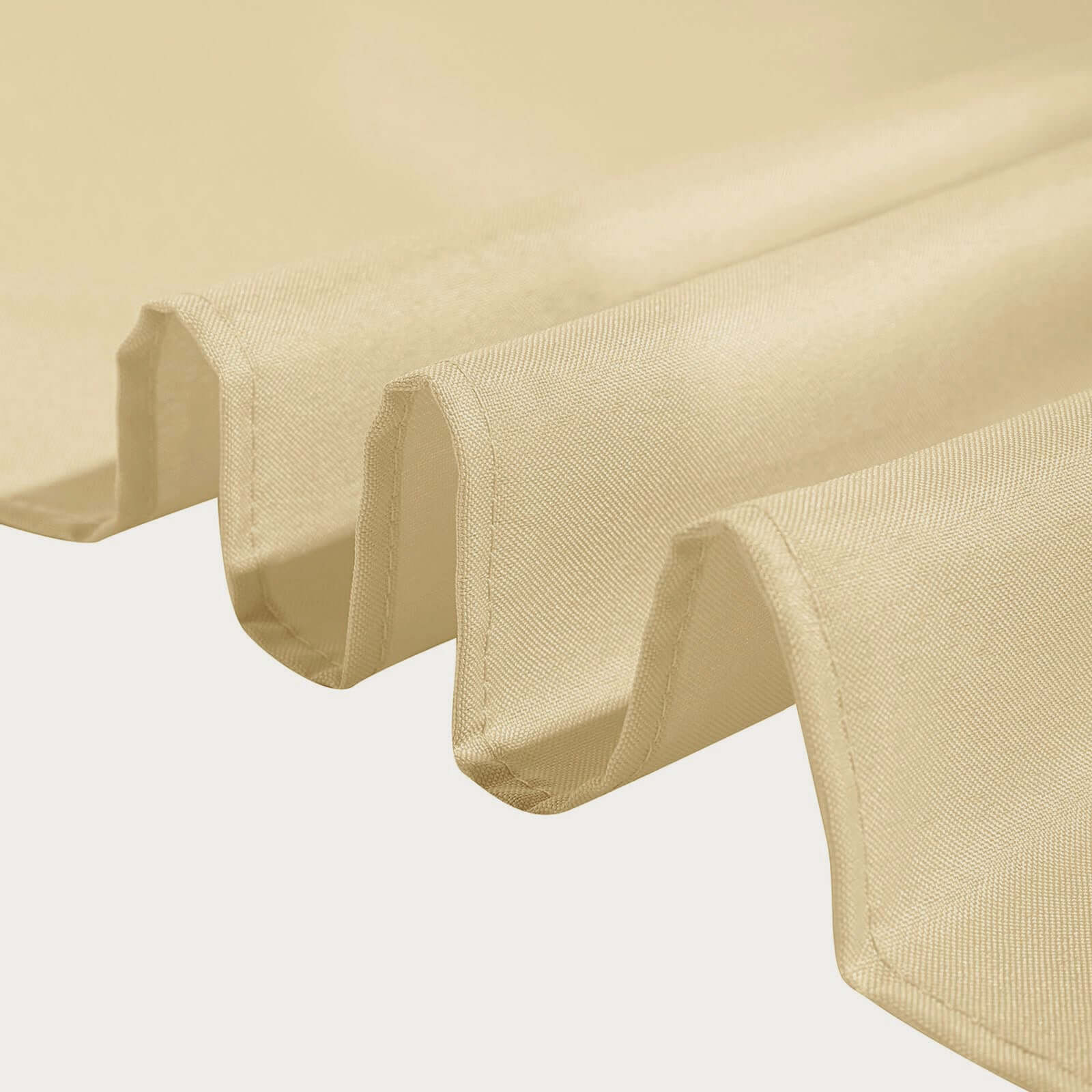 Durable & Wrinkle-Resistant 90x90 Polyester Square Tablecloth in Champagne Color