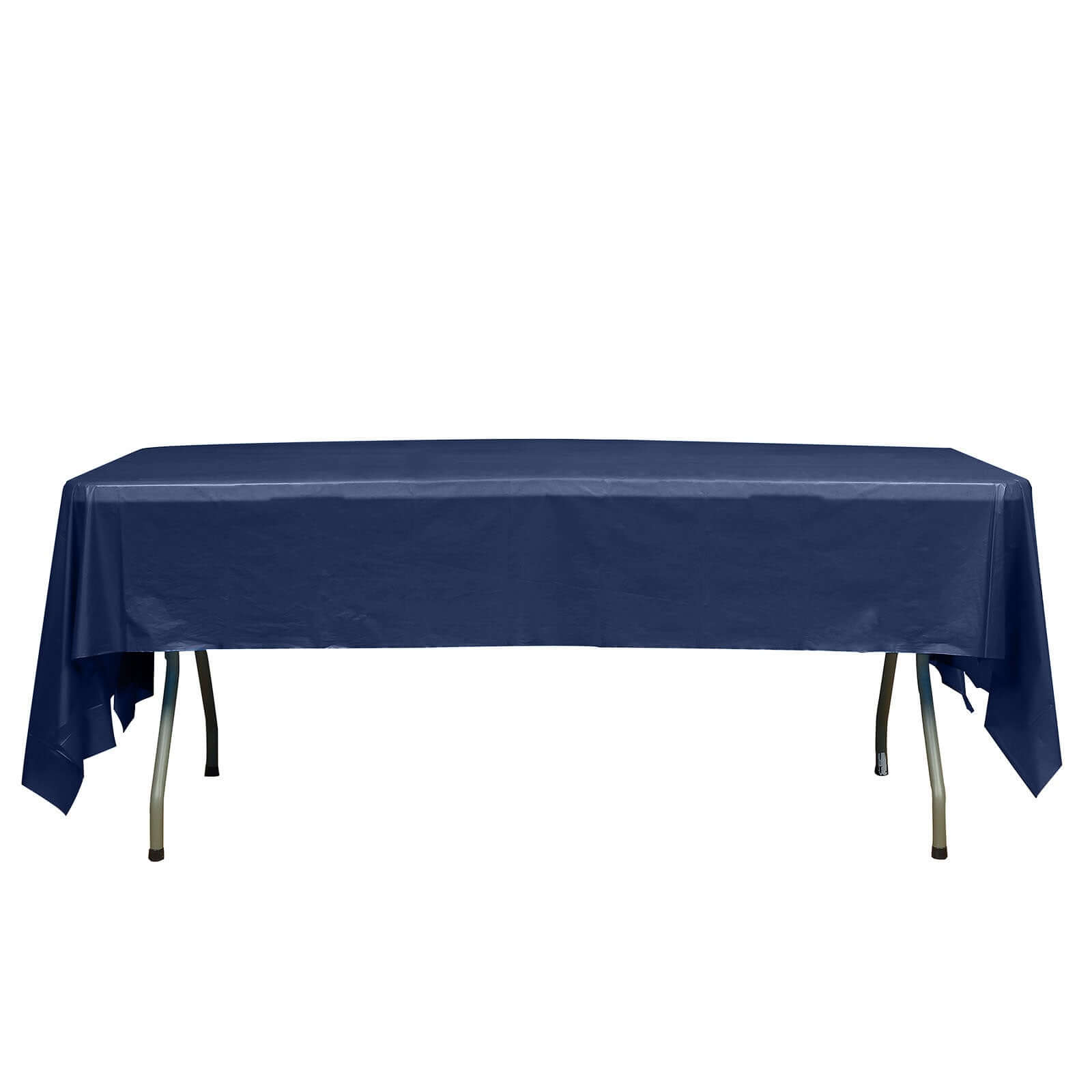Navy Blue 5-Pack Rectangle Plastic Disposable Table Covers 54x108 - Durable for Gatherings
