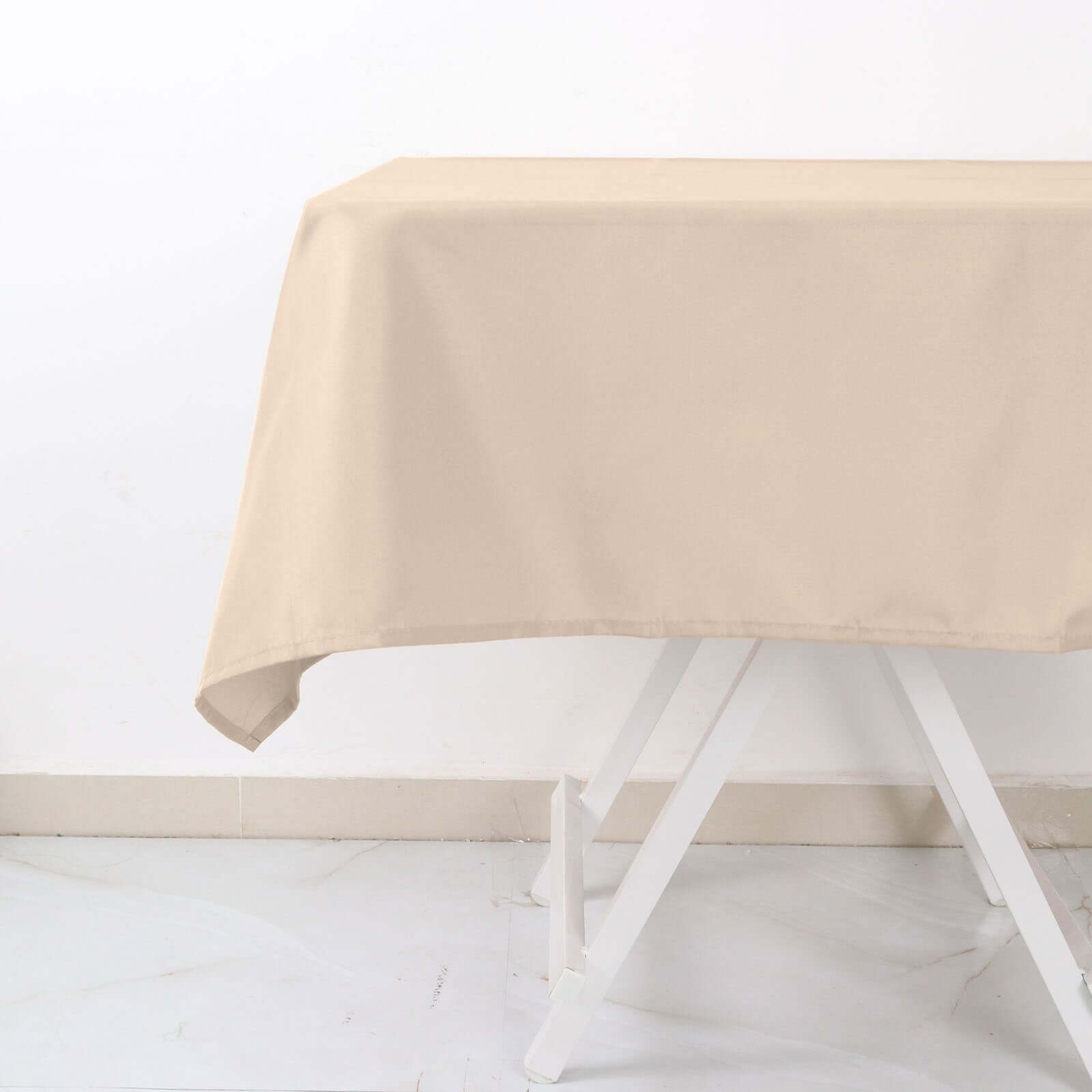 Durable & Wrinkle-Resistant Nude 54x54 Polyester Square Tablecloth - Ideal for Events