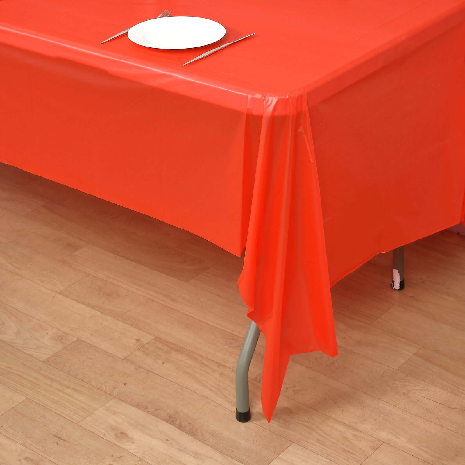 Hot Deal! 5-Pack Red PVC Disposable Rectangle Table Covers 54x108