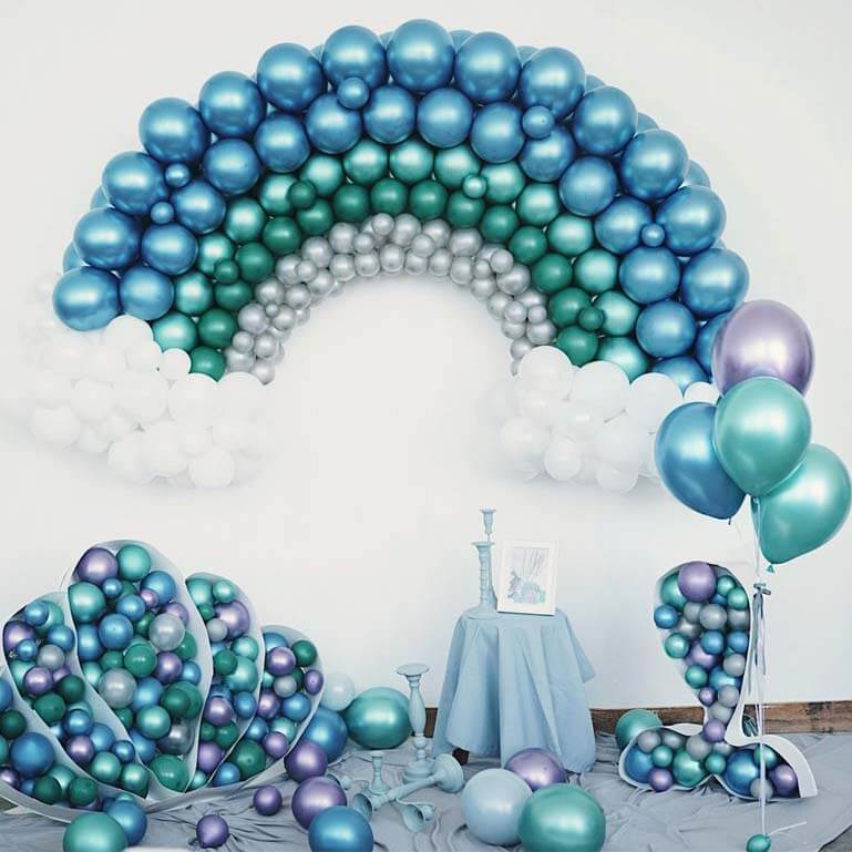 Hot Deal! 25-Pack 12-Inch Metallic Chrome Green Latex Party Balloons (Helium or Air Fillable)