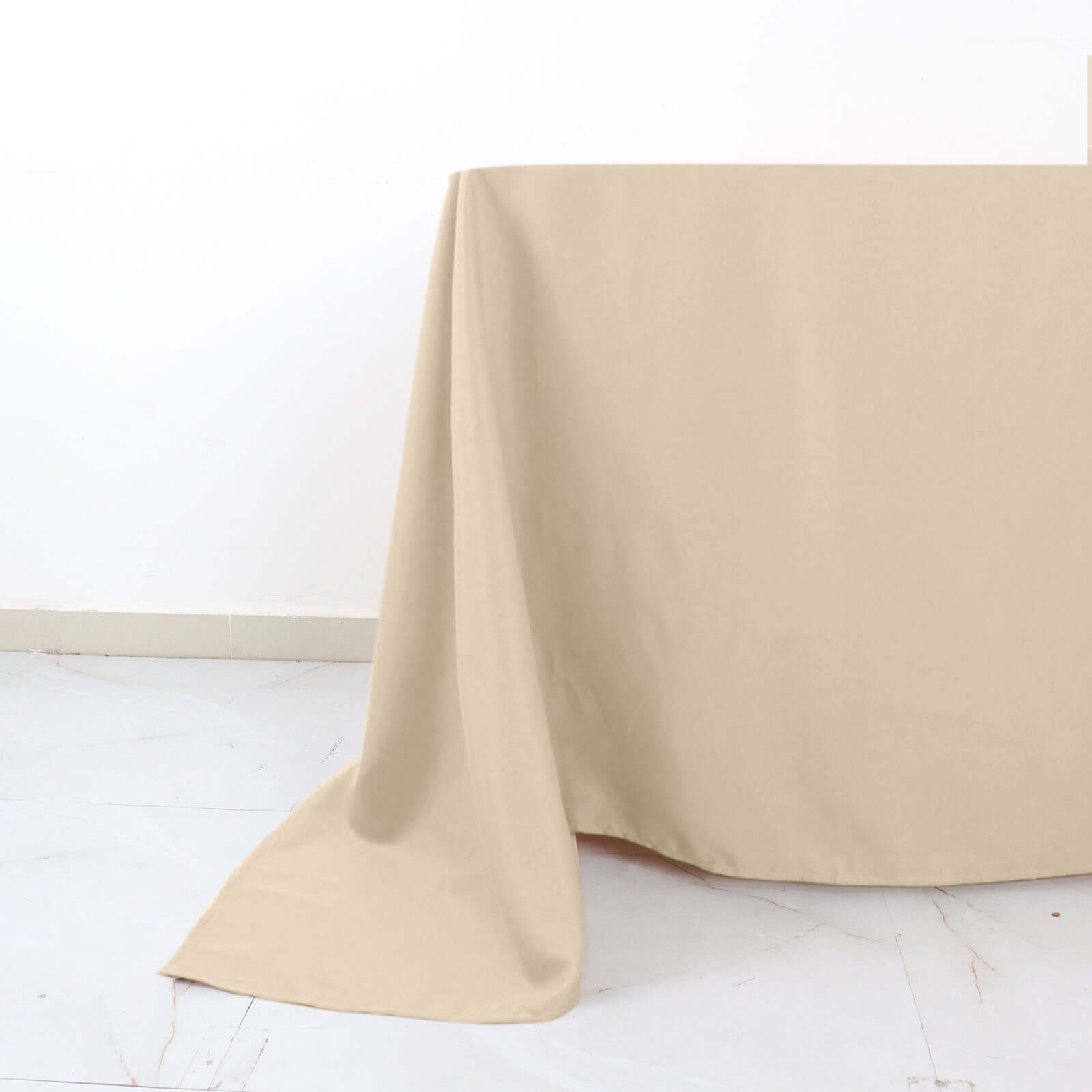 Premium Nude Polyester 90x90 Square Wrinkle-Resistant Tablecloth