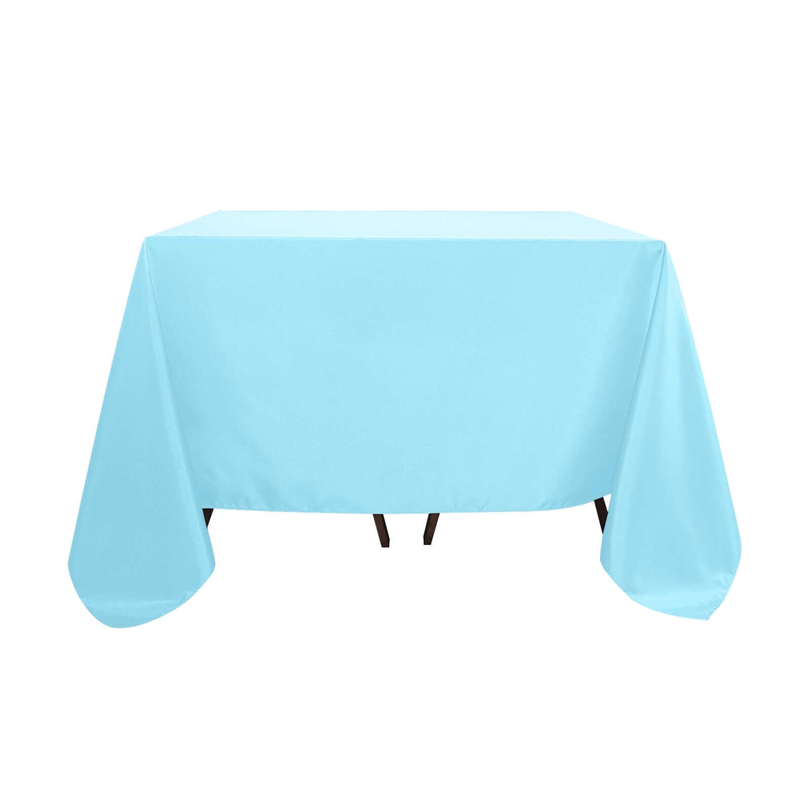 Light Blue 90x90 Square Polyester Tablecloth - Durable & Wrinkle-Free