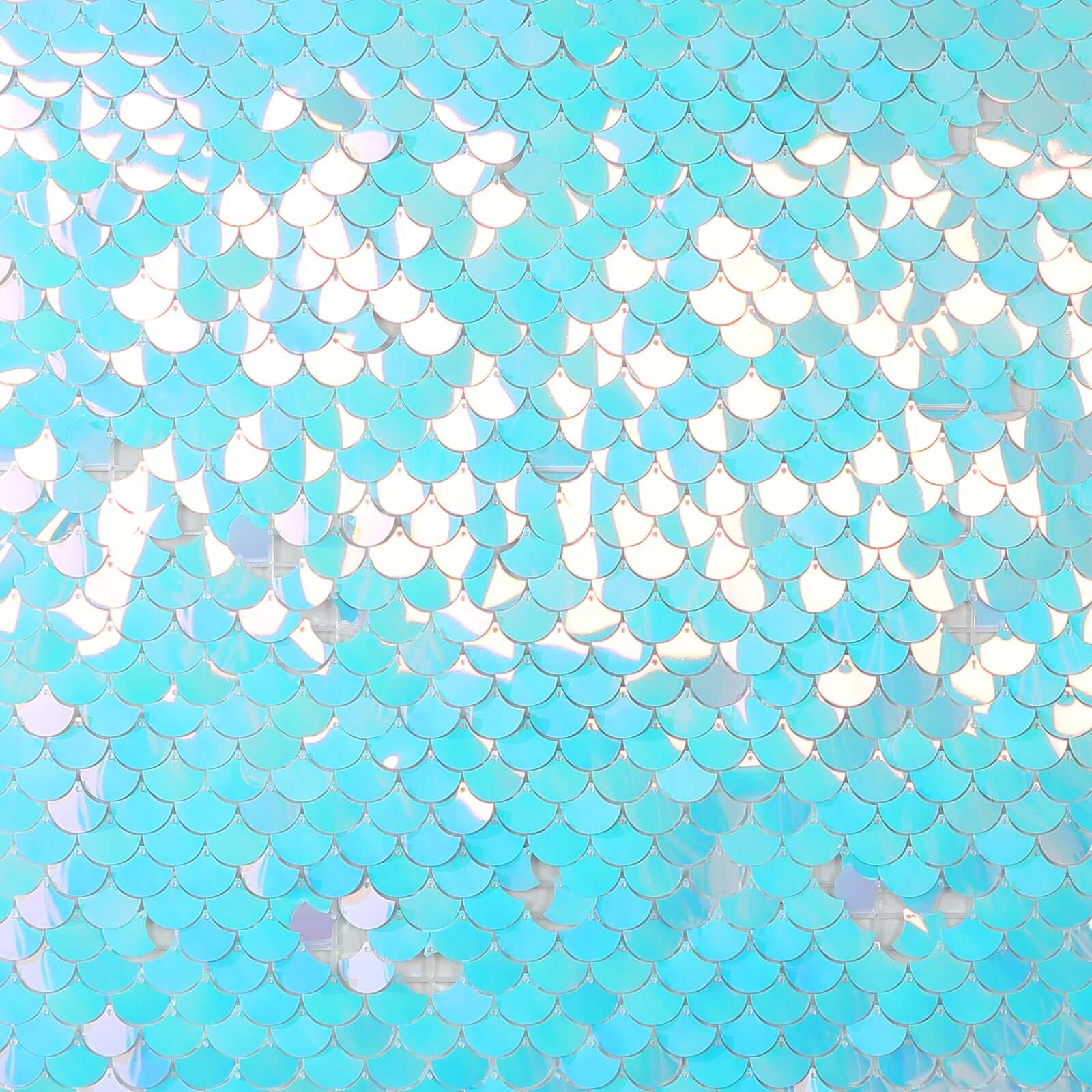 24sq.ft Iridescent Blue Sequin Mermaid Wall Backdrop - 24 Party Décor Panels