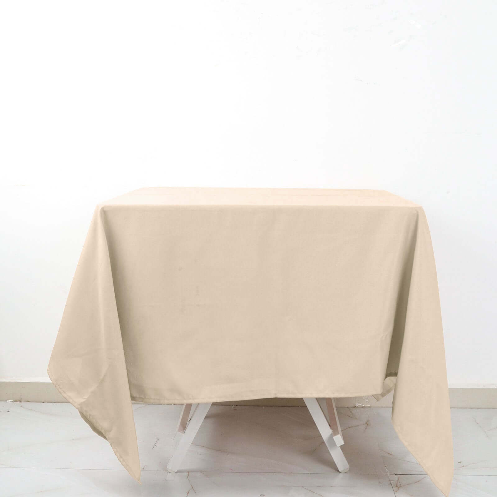 Nude 70x70 Polyester Square Tablecloth - Wrinkle-Resistant & Durable, Ideal for Events