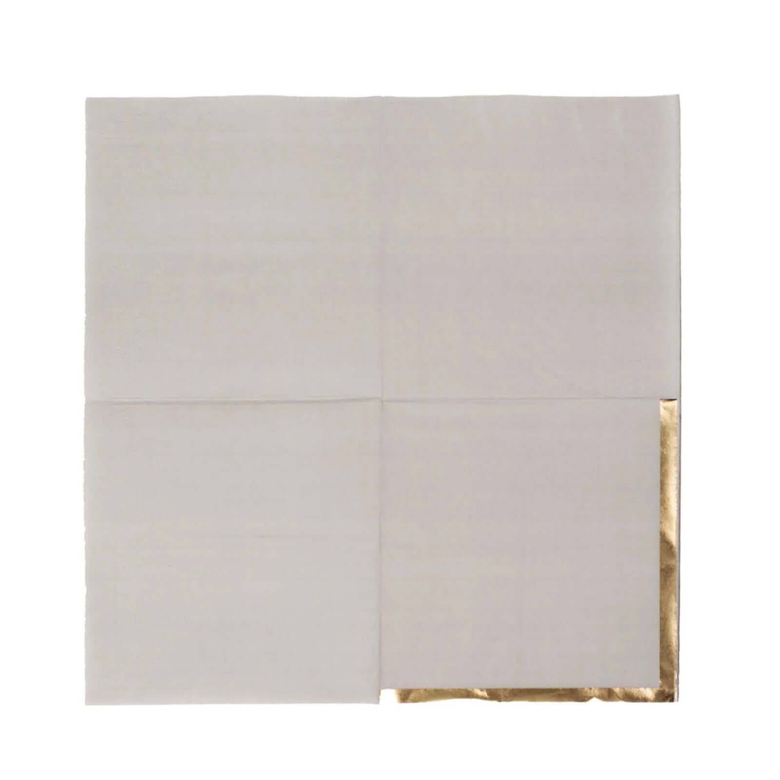 50-Pack 2-Ply Disposable Gray Cocktail Napkins with Gold Foil Edge - Soft 18GSM