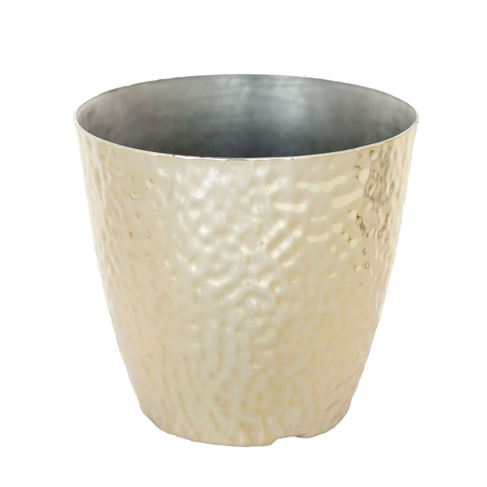 11-Inch Gold Hammered Large Indoor Flower Planter for Decorative Greenery