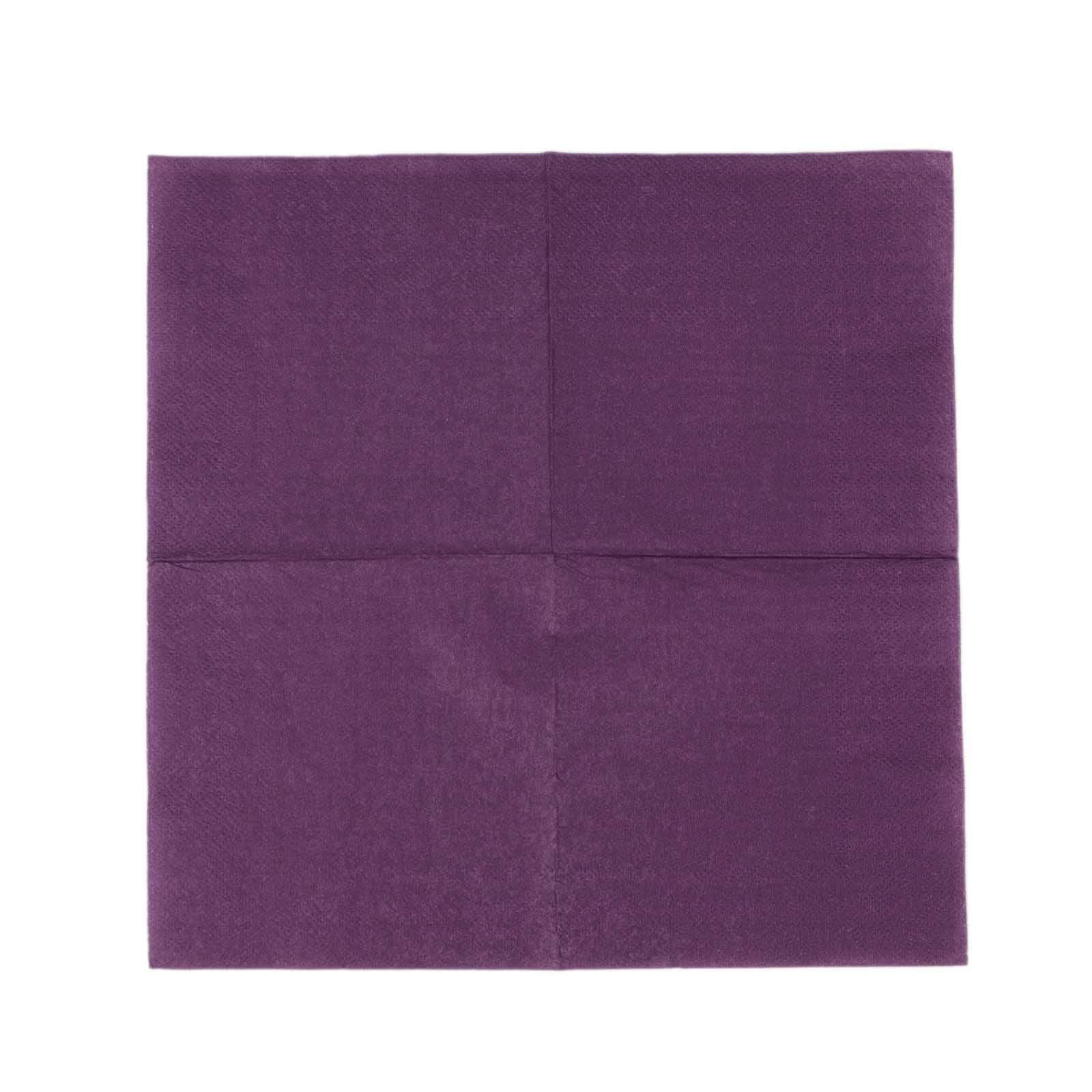 Hot Deal! 50-Pack Purple 2-Ply 18GSM Disposable Soft Cocktail Napkins, 5x5