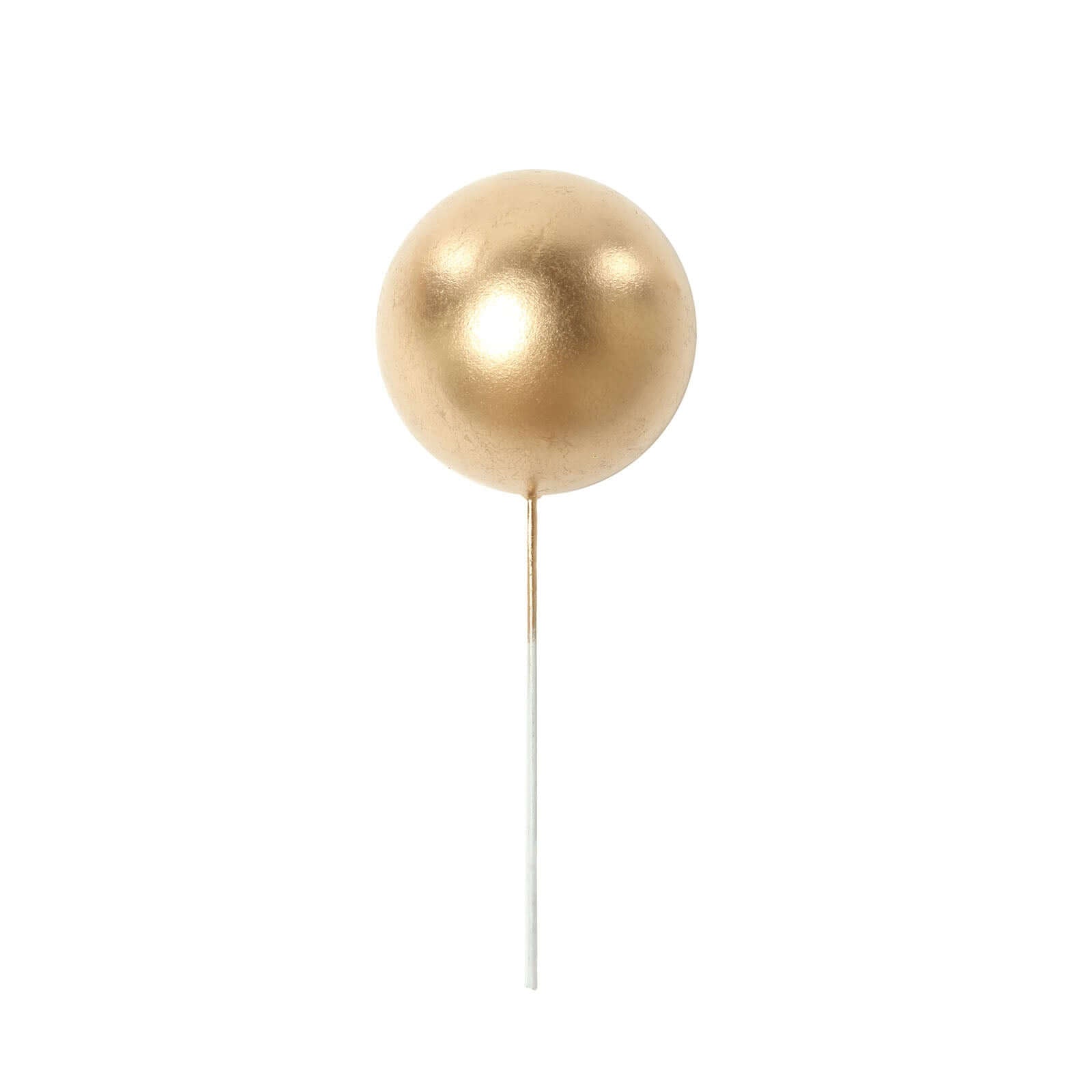 12 Pieces Gold Faux Pearl Ball Cake Toppers in Assorted Sizes for DIY Cupcake Decor