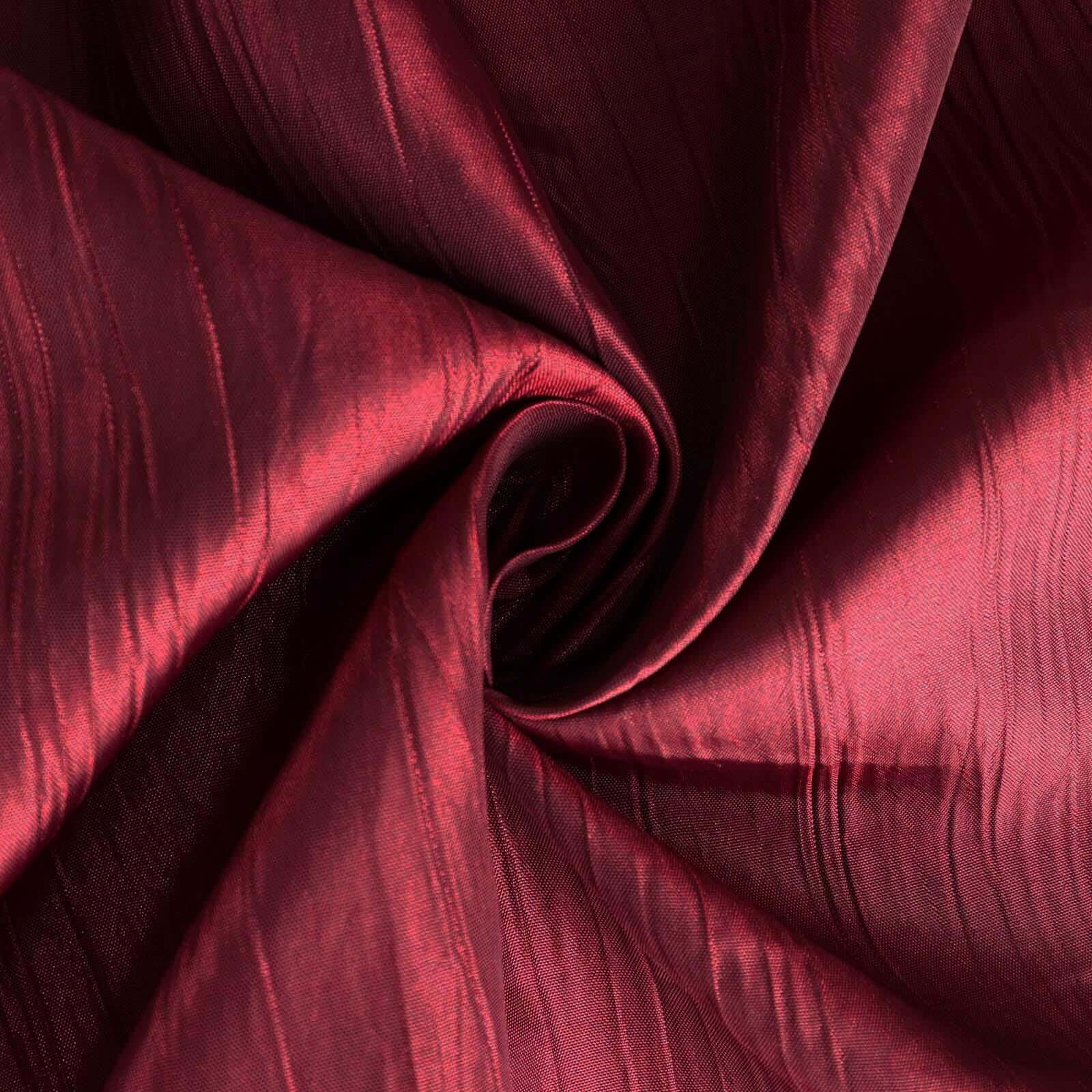Hot! Burgundy 72x72 Square Accordion Crinkle Taffeta Table Overlay
