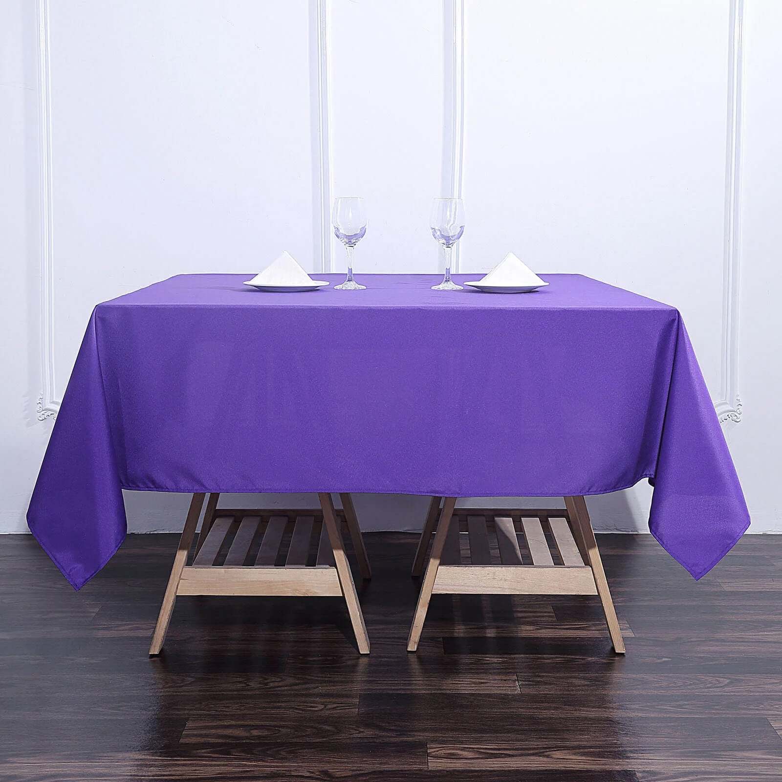 Purple 70x70 Wrinkle-Resistant & Durable Polyester Square Table Overlay