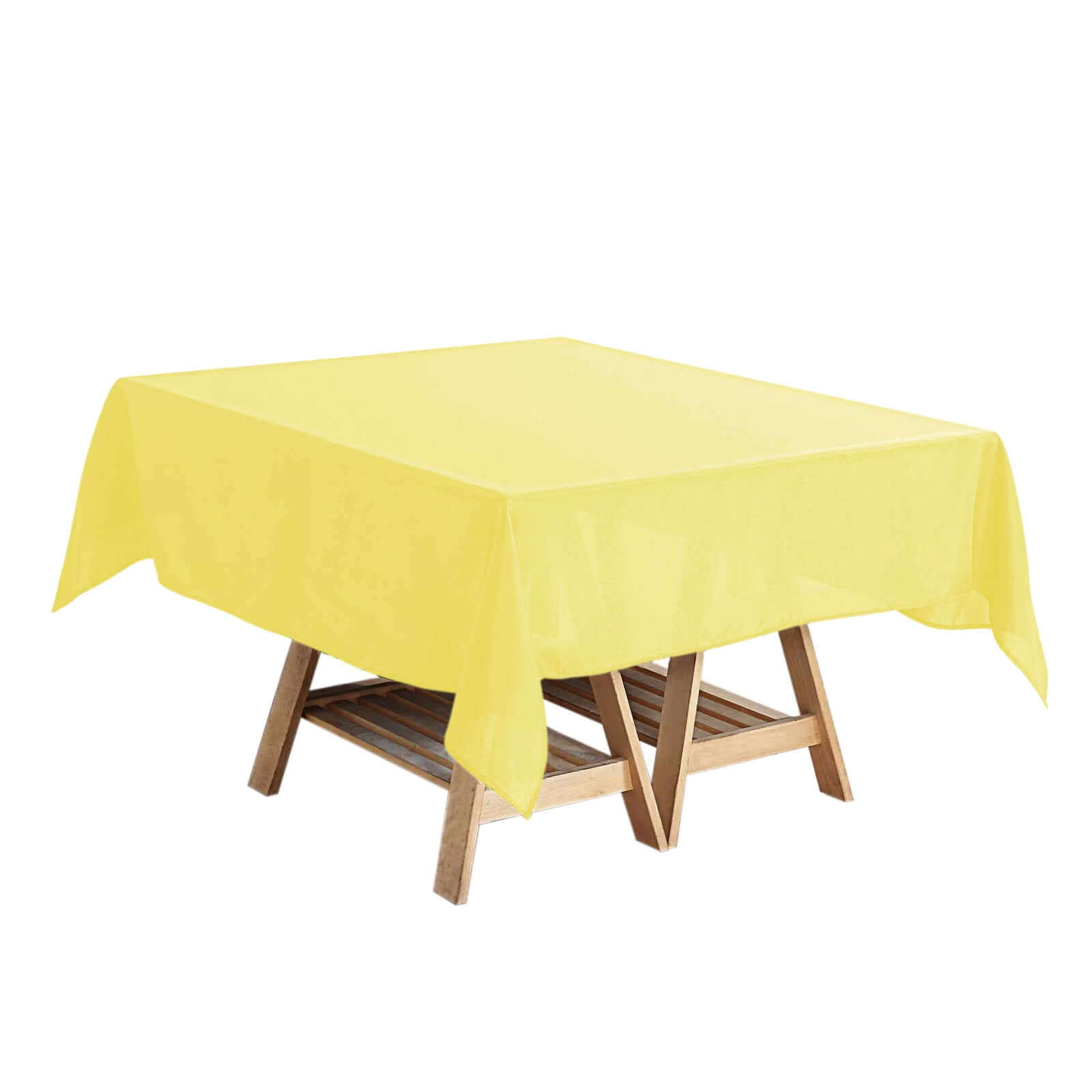 Durable & Wrinkle-Resistant Yellow 54x54 Polyester Square Tablecloth - Ideal for Events