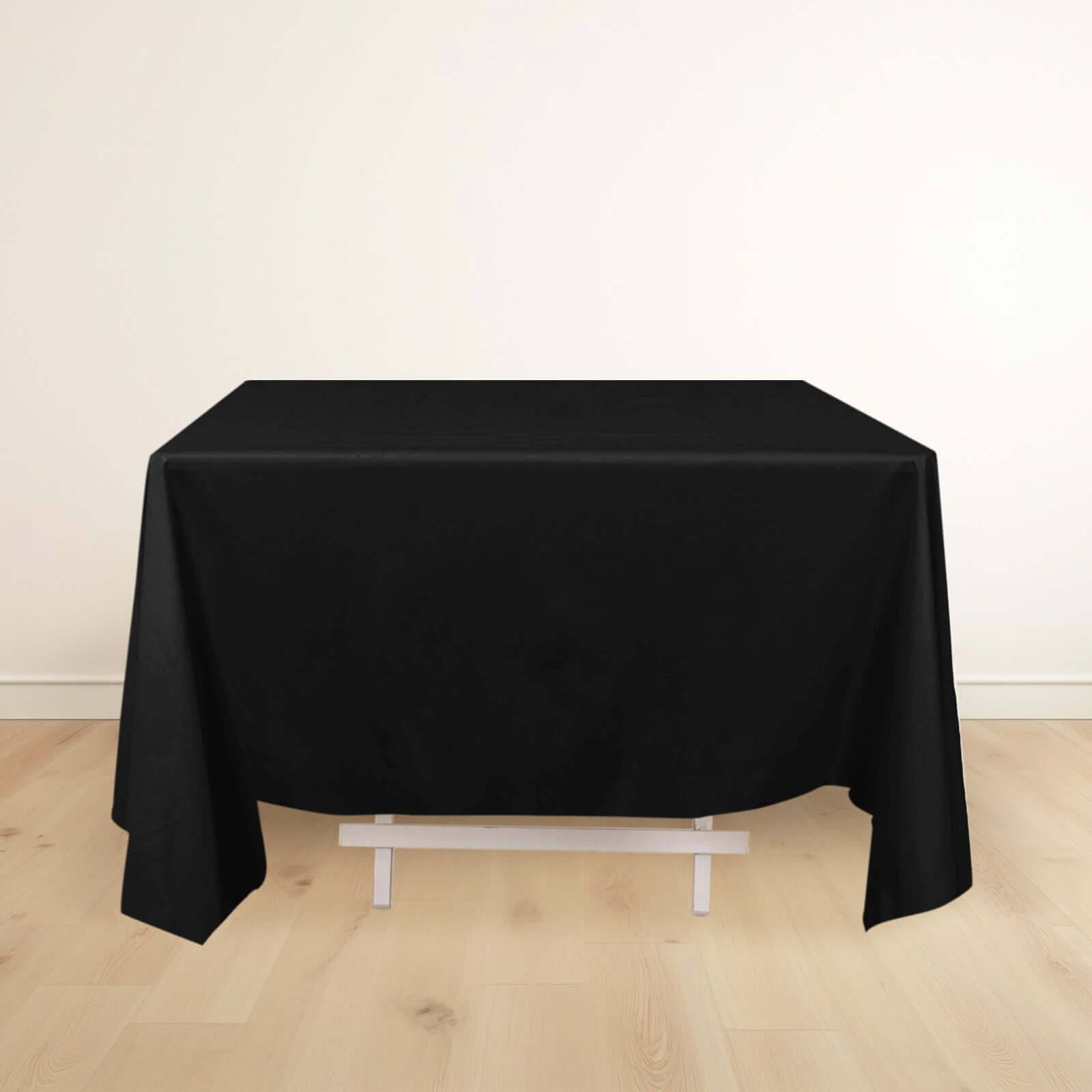 Exclusive Premium Black 70x70 Scuba Polyester Wrinkle-Free & Stain-Resistant Square Tablecloth
